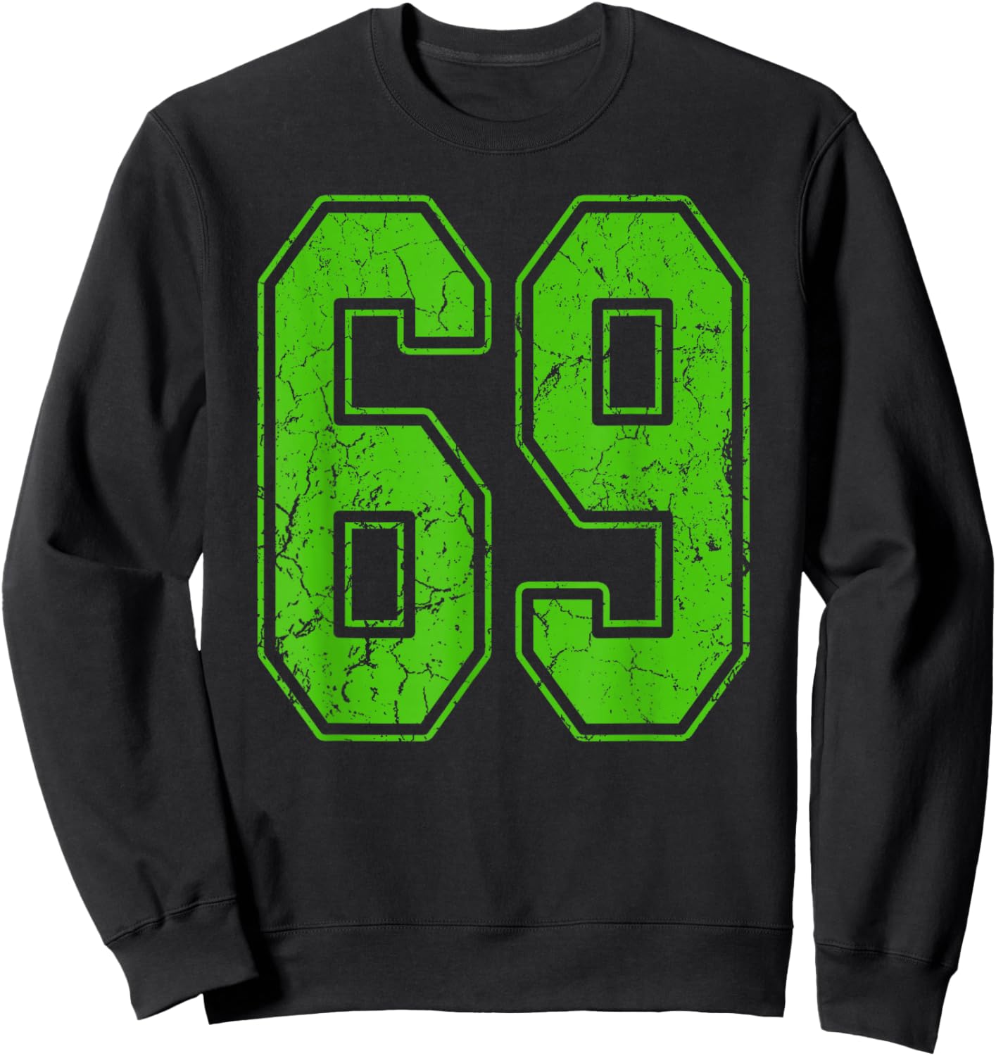 Kelly Green Number 69 Jersey Player Uniform #69 Fan Sweatshirt - Sweatshirt | Black