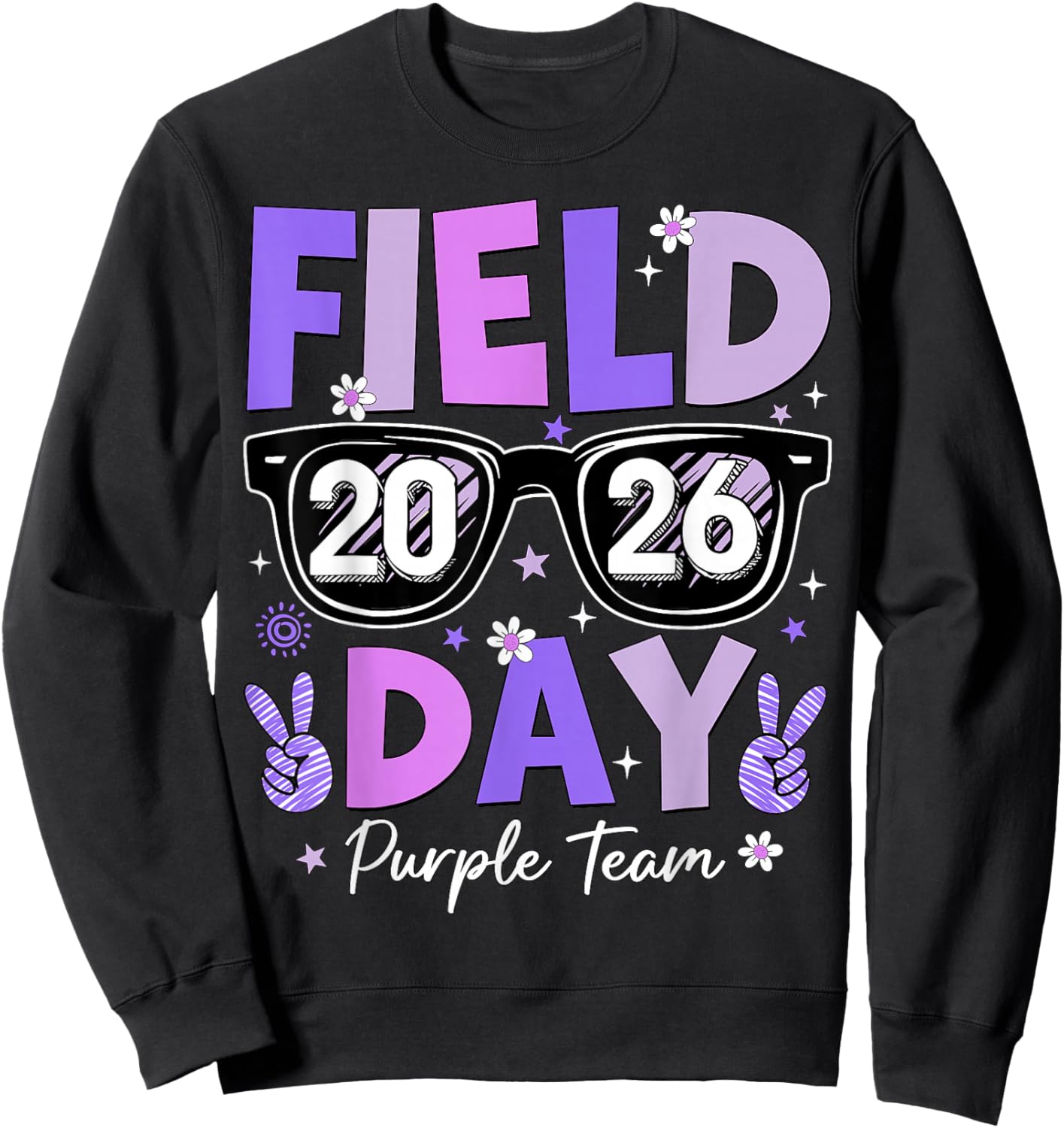 Field Day 2026 Purple Team Color Game Competition Boys Girls Sweatshirt - Sweatshirt | Black