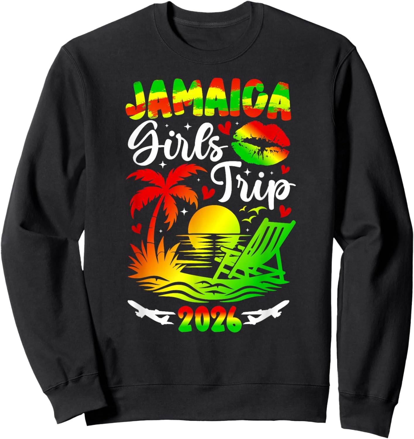 Jamaica Girls Trip 2026 Girls Vacation Jamaica Travel Sweatshirt - Sweatshirt | Black