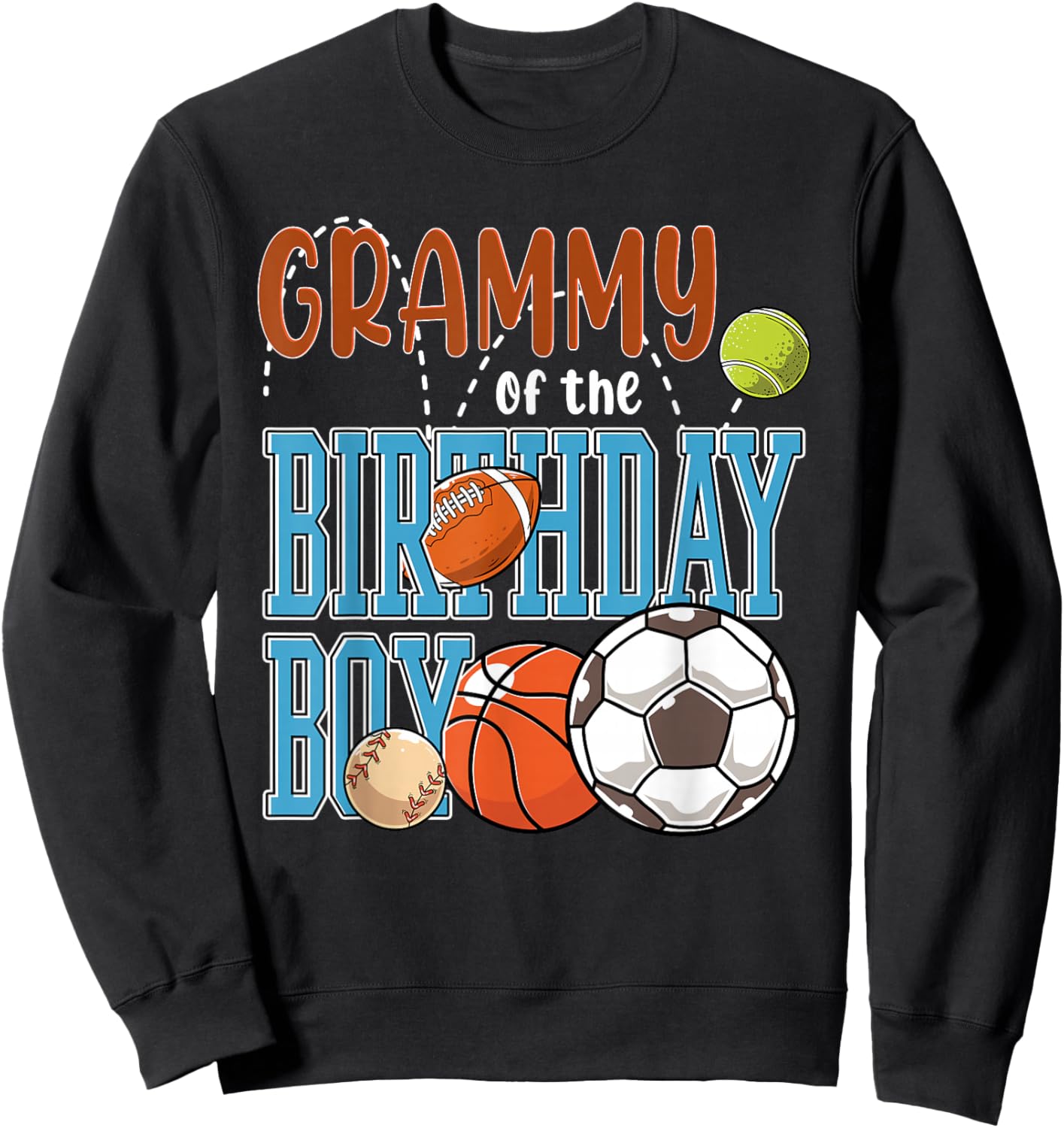 All Star Grammy of The Birthday Boy Sports Daddy Bday Sweatshirt - Sweatshirt | Black