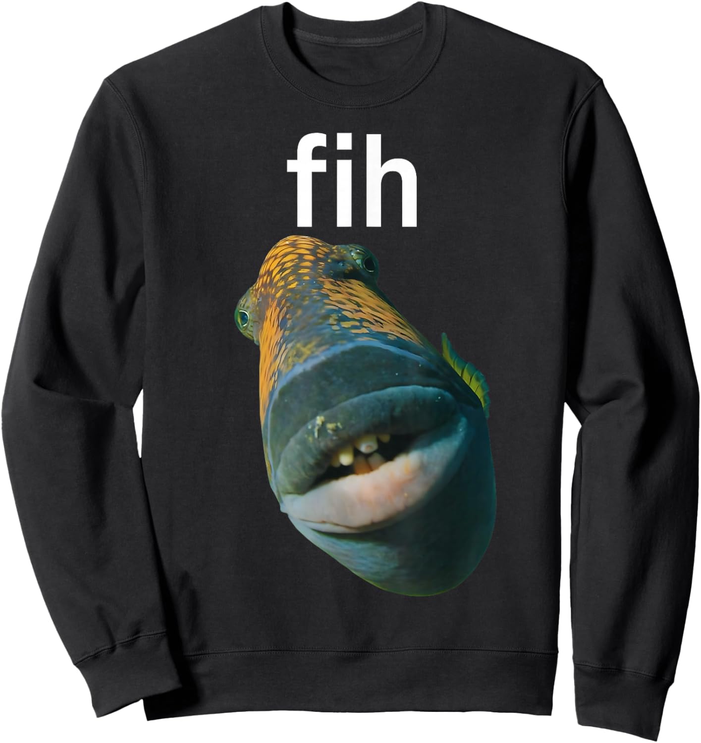 Funny Fih Meme Ocean Sea Gift Humor Fish Fishing Men Women Sweatshirt - Sweatshirt | Black