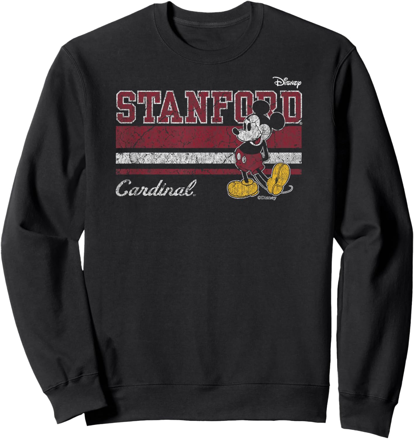 Stanford Cardinal Mickey Mouse Vintage Black Sweatshirt - Sweatshirt | Black