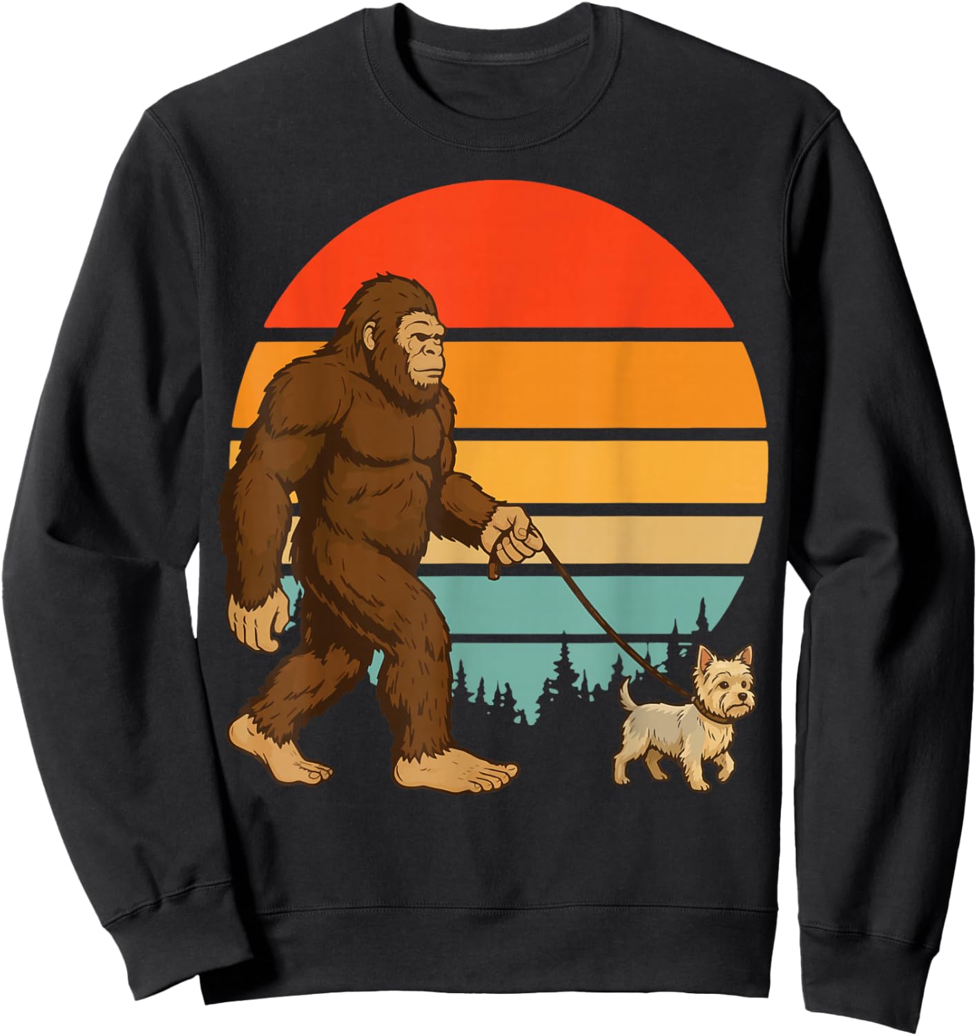 Bigfoot Yorkshire Terrier Retro Yorkie Sweatshirt - Sweatshirt | Black