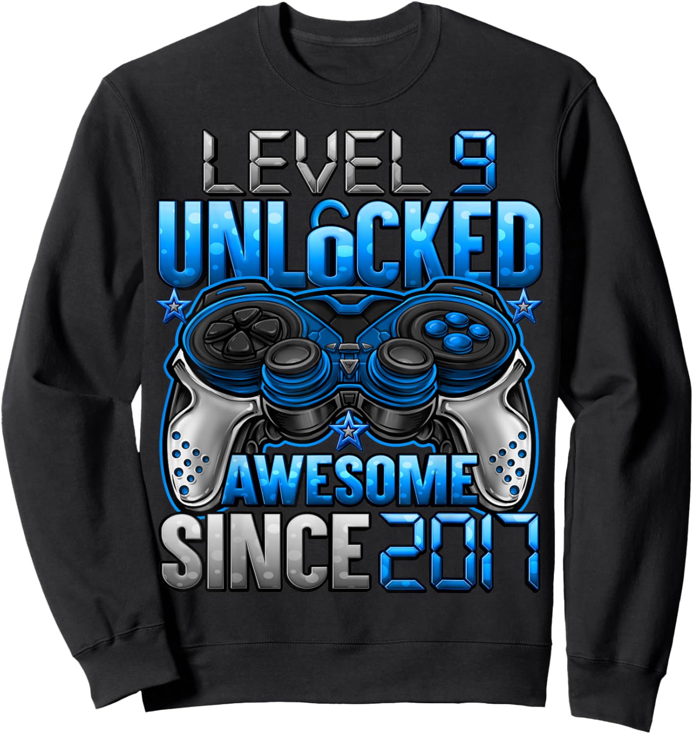 Level 9 Unlocked 9 Year Old Gifts for Boys 9th Birthday Boy Sweatshirt - Sweatshirt | Black