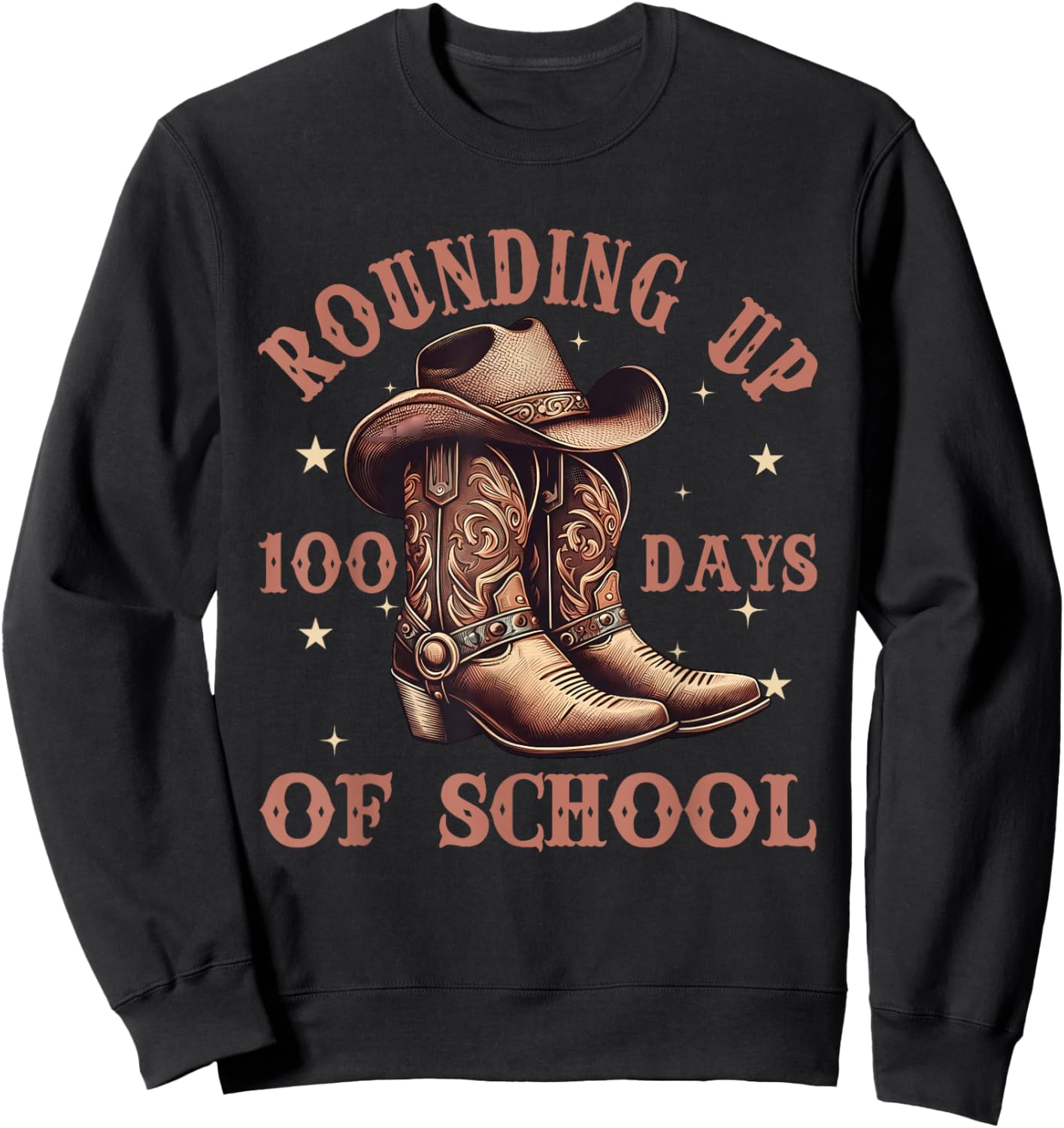 Rounding Up 100 Days of School Cowboy Sweatshirt - Sweatshirt | Black