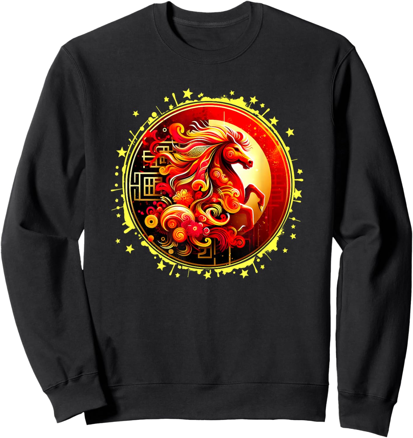 Year of The Horse 2026 Lunar New Year Chinese New Year 2026 Sweatshirt - Sweatshirt | Black