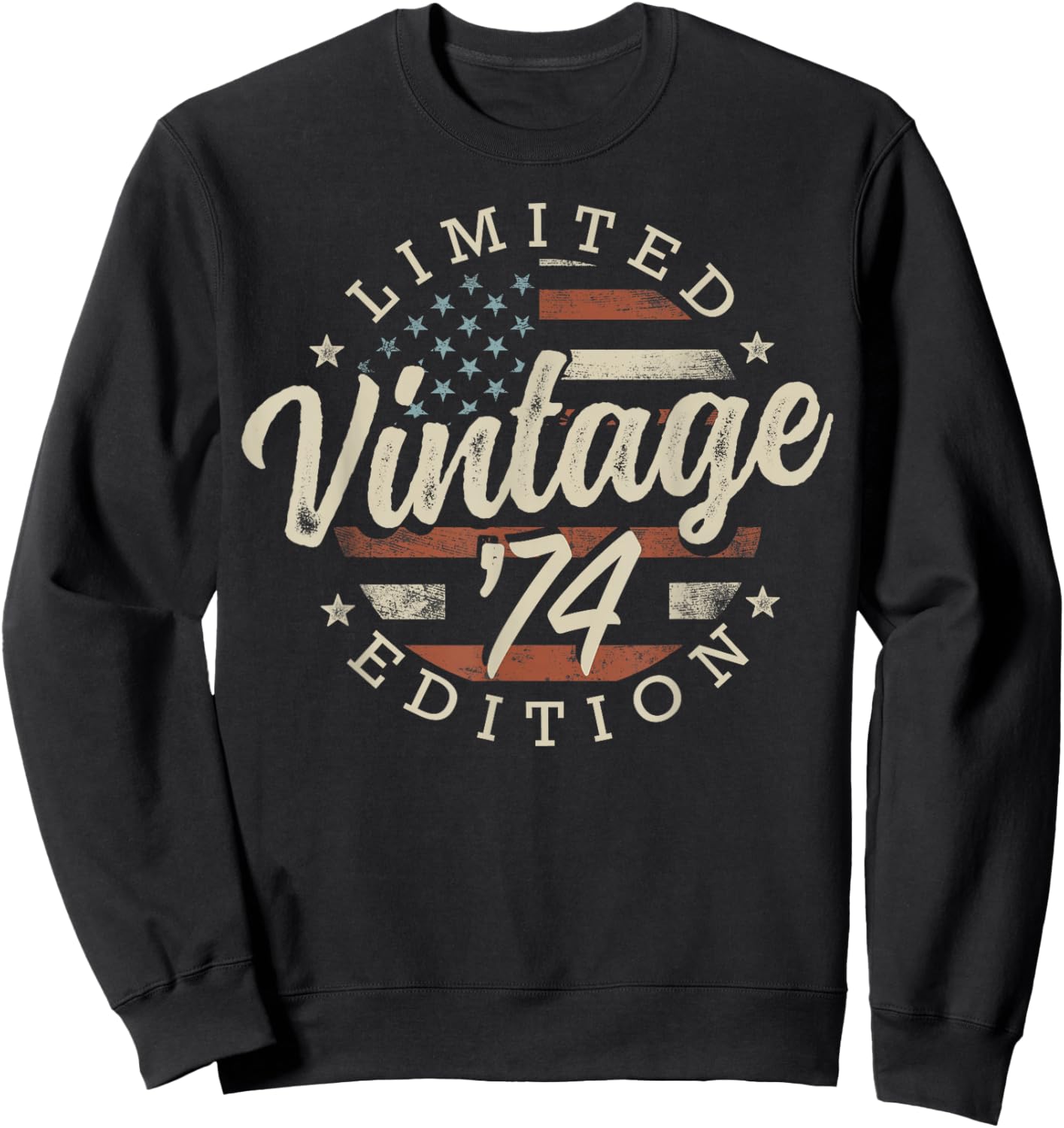 Vintage 1974 Limited Edition USA Flag 51st Birthday Sweatshirt - Sweatshirt | Black