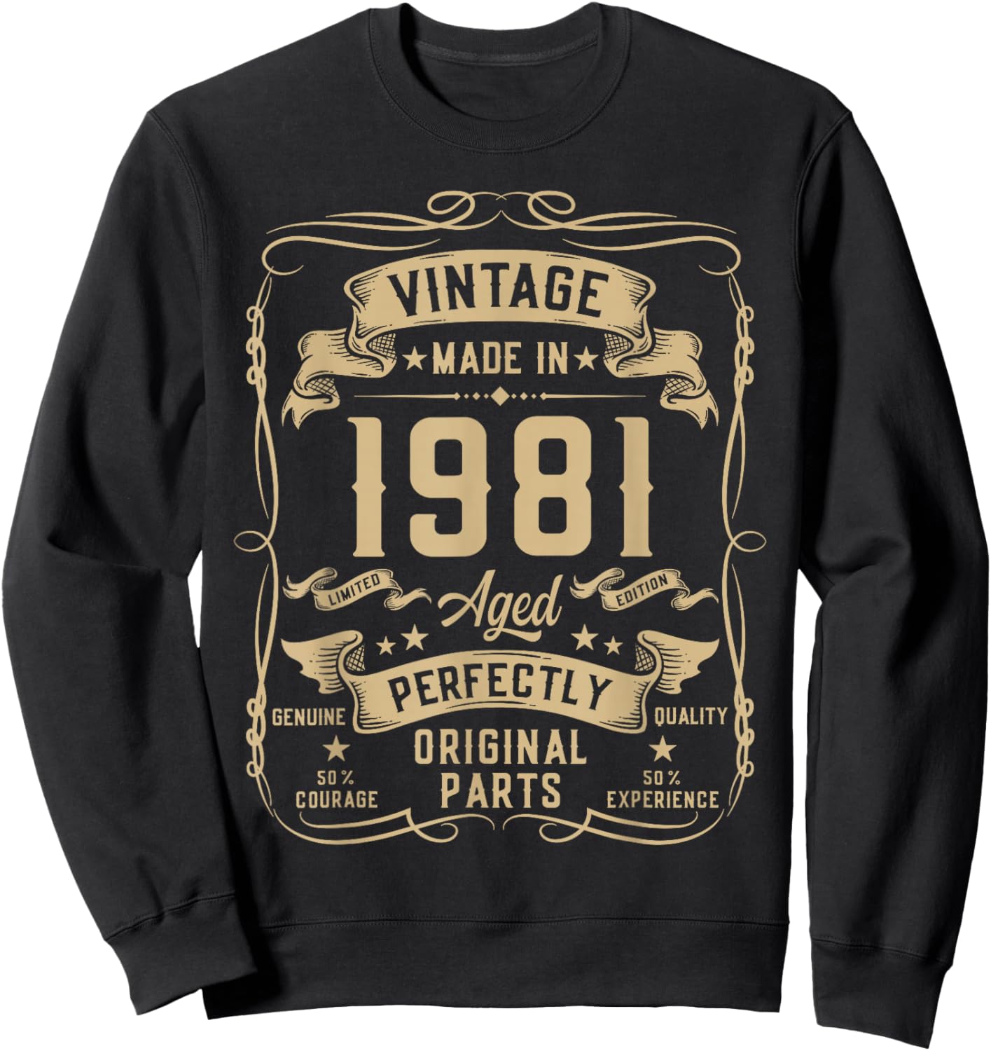 Vintage 1981 45yr 45th Birthday Gifts 45 Years Old Sweatshirt - Sweatshirt | Black