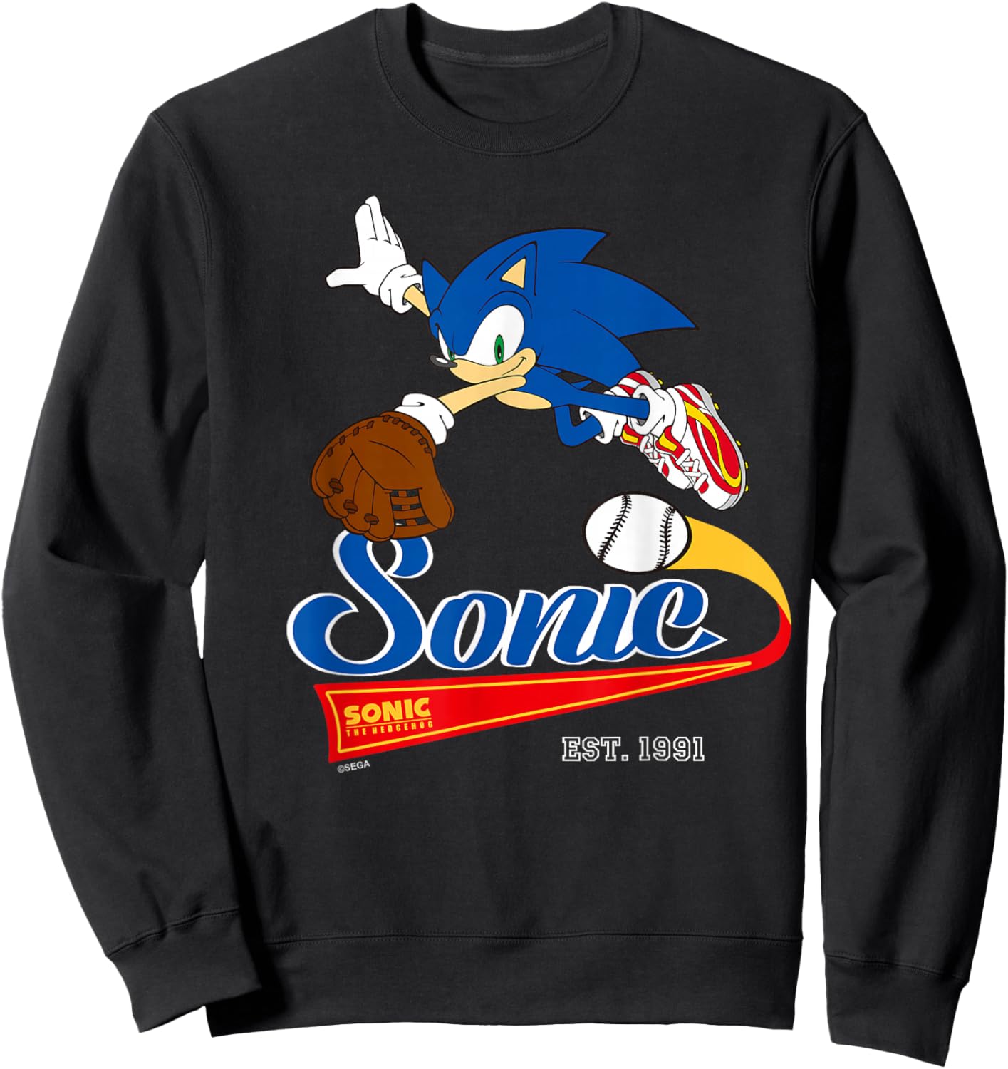 Sonic The Hedgehog - Sonic Baseball Est. 1991 Sweatshirt - Sweatshirt | Black
