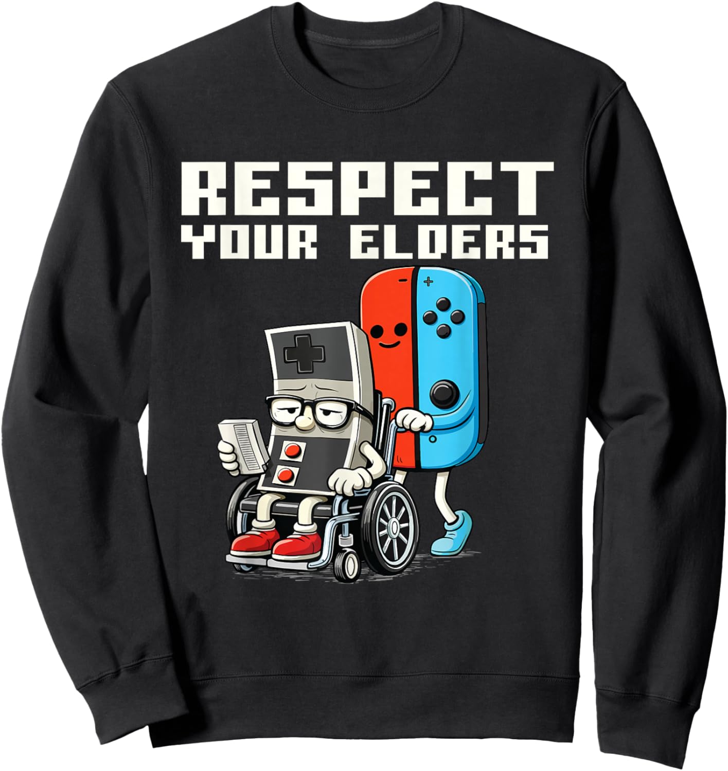 Respect Your Elders - Gaming Lover Gamer Video Games Sweatshirt - Sweatshirt | Black