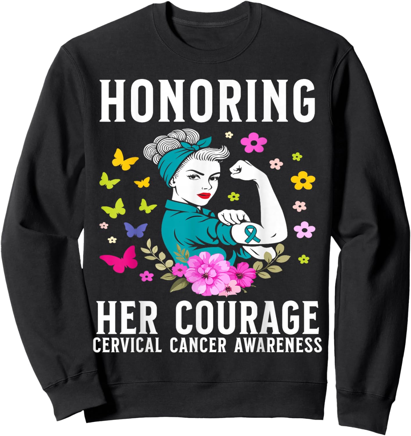 Cervical Cancer Awareness Products Cervical Cancer Lost Sweatshirt - Sweatshirt | Black