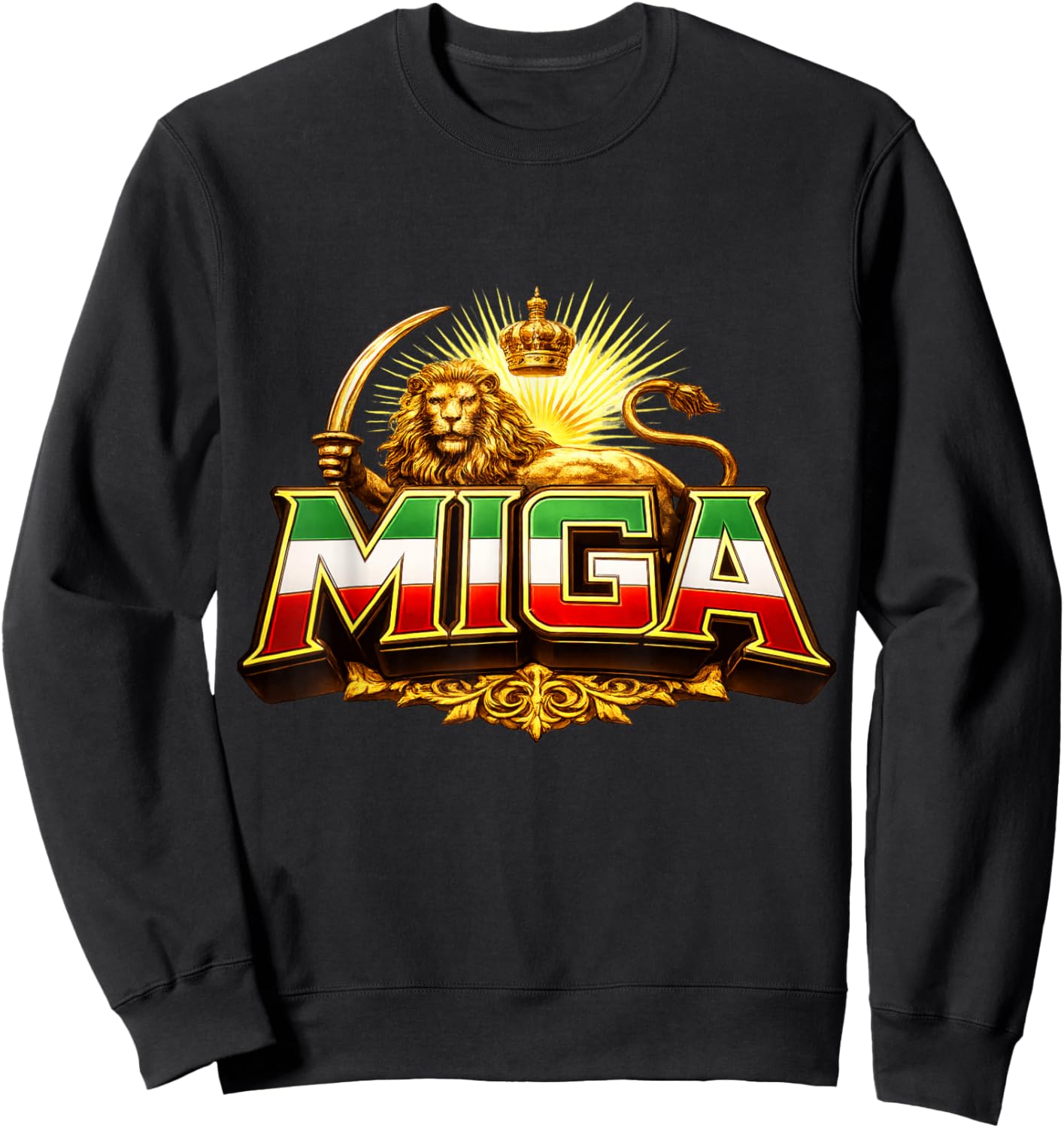 MIGA, Make Iran Great Again,Freedom,Pahlavi,Flag,Lion Sweatshirt - Sweatshirt | Black