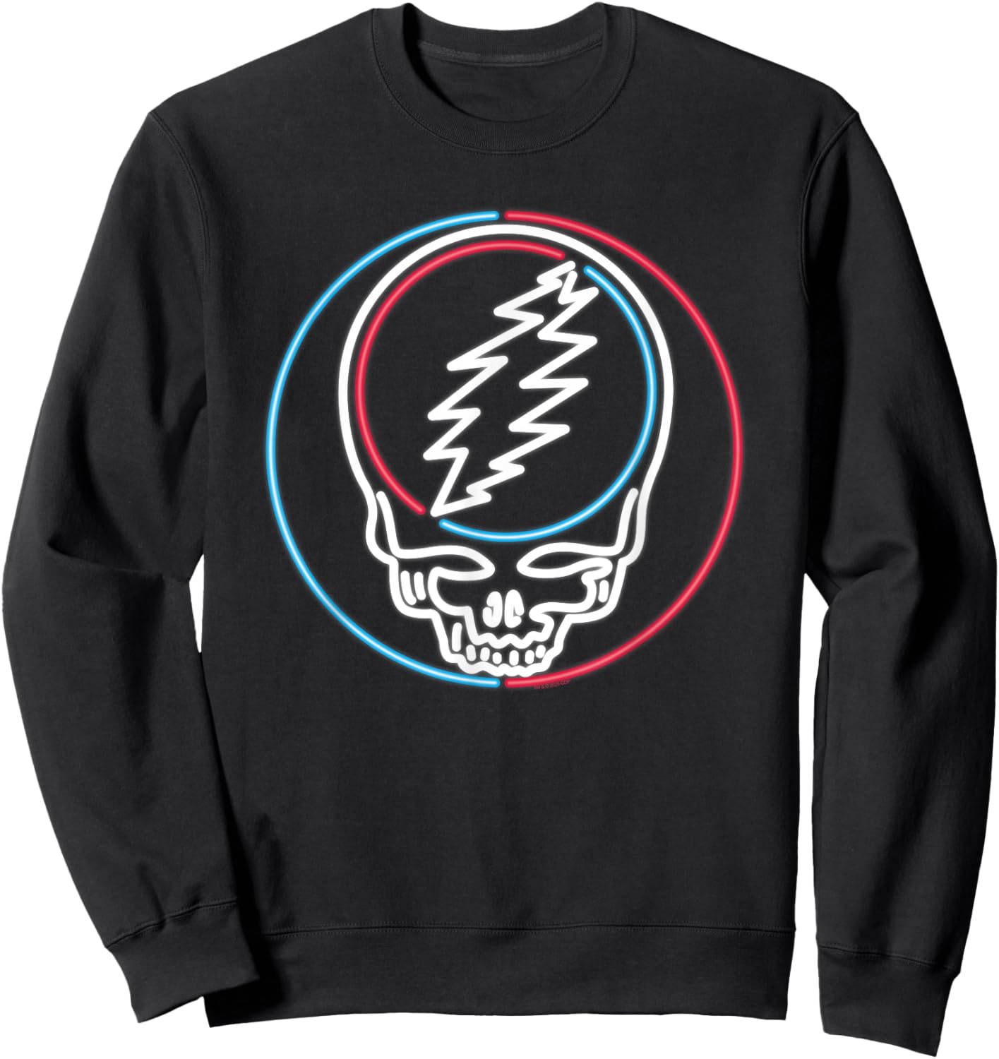 Grateful Dead Glowing Neon Sign Steal Your Face Vintage Band Sweatshirt - Sweatshirt | Black