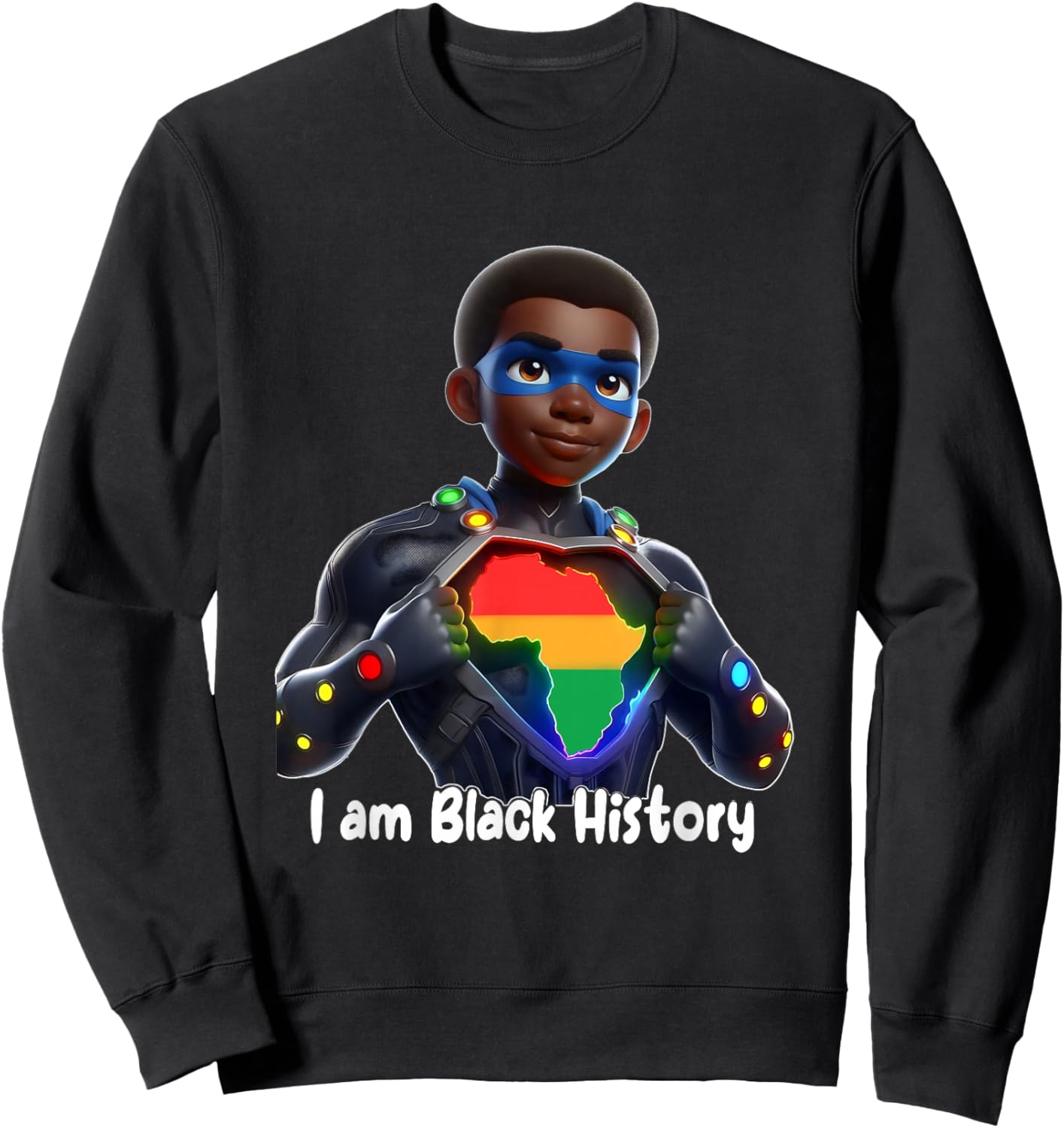 Strong Black History King with Pride and Powerful Heritage Sweatshirt - Sweatshirt | Black