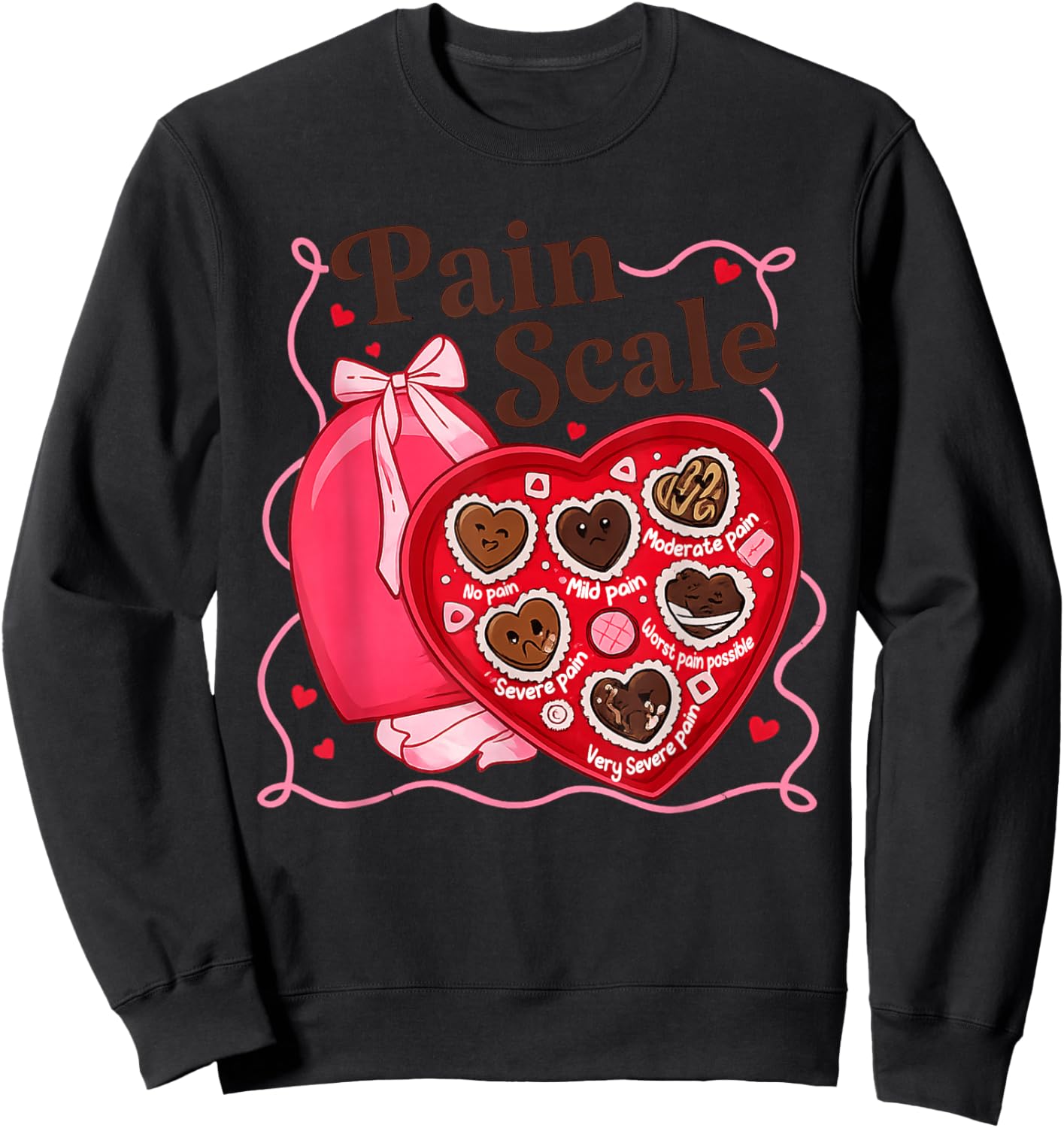 Pain Scale Valentines Shirt Funny Nurse Doctor Medical Sweatshirt - Sweatshirt | Black