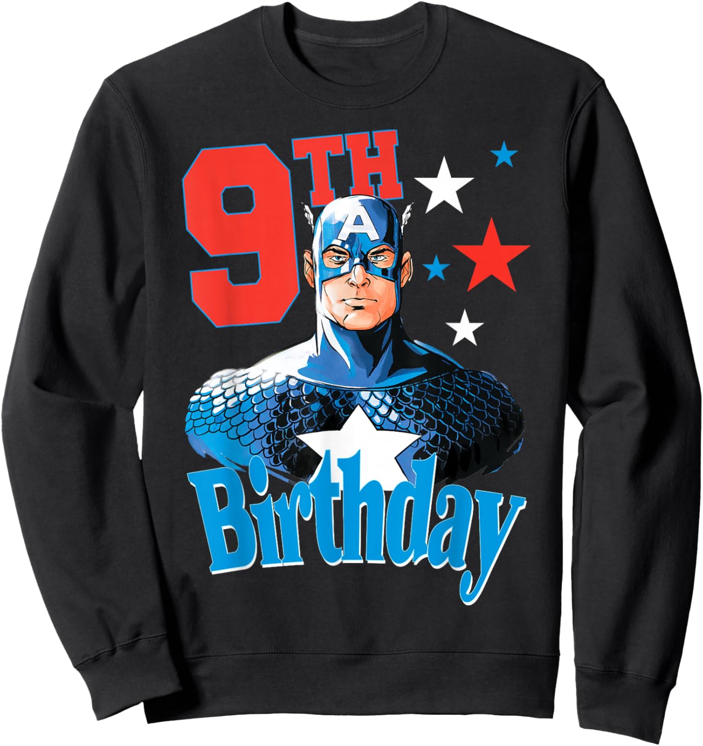 Marvel Comics Avengers Captain America 9th Birthday Sweatshirt - Sweatshirt | Black