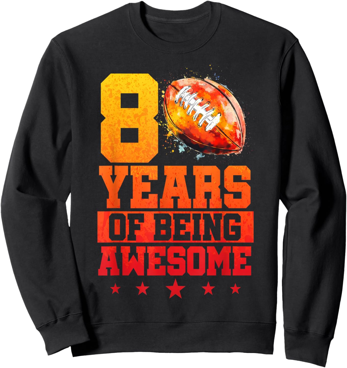 Retro 8th Birthday Boy Football Themed 8 Year Old Boys Kids Sweatshirt - Sweatshirt | Black