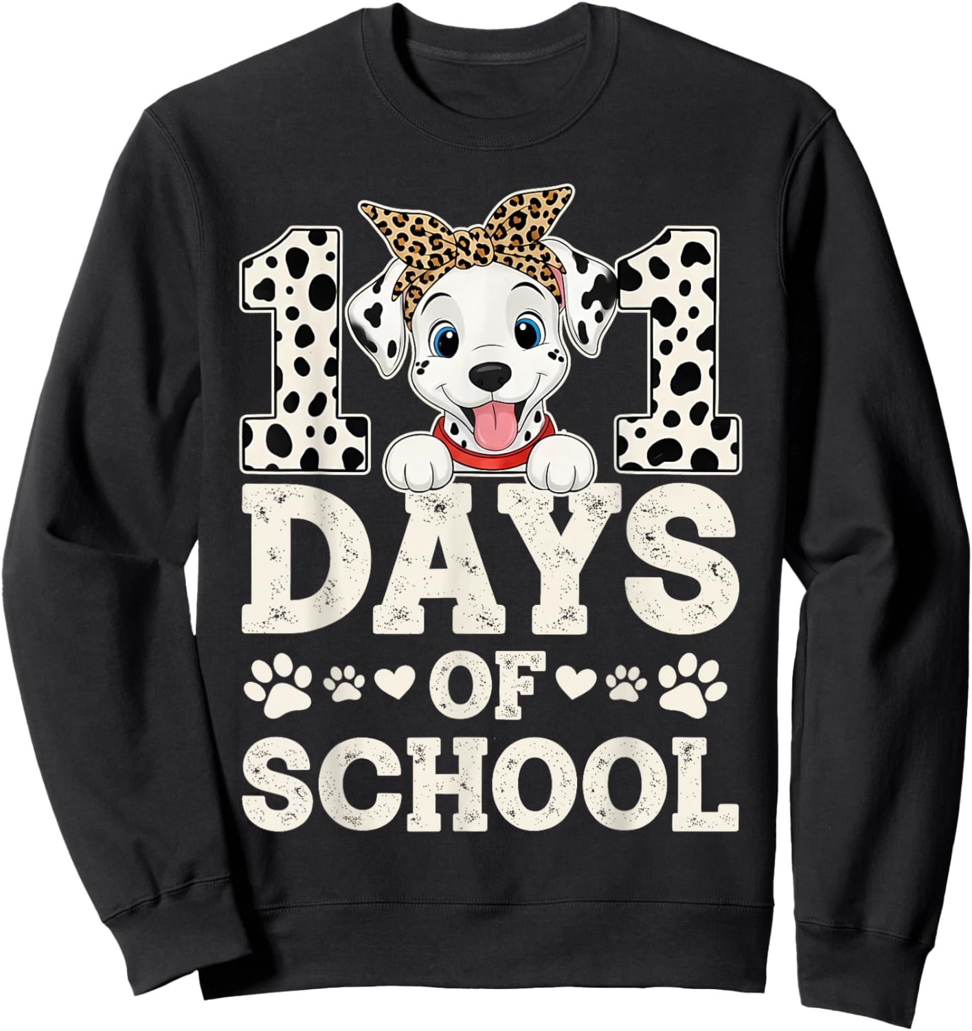 Happy 101 Days of School Funny Student Teacher Kids Sweatshirt - Sweatshirt | Black