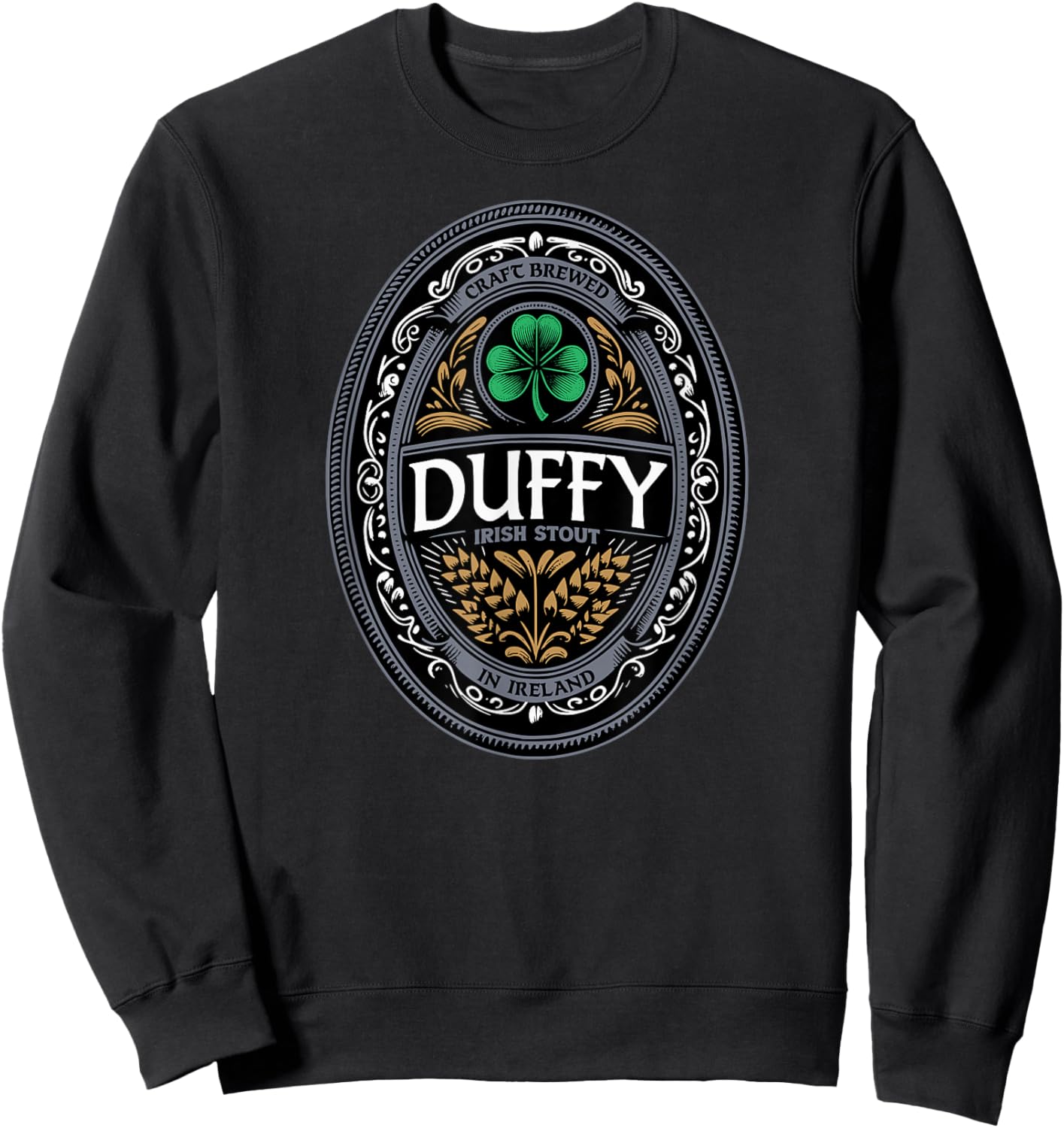 Duffy Irish Stout Surname Sweatshirt - Sweatshirt | Black