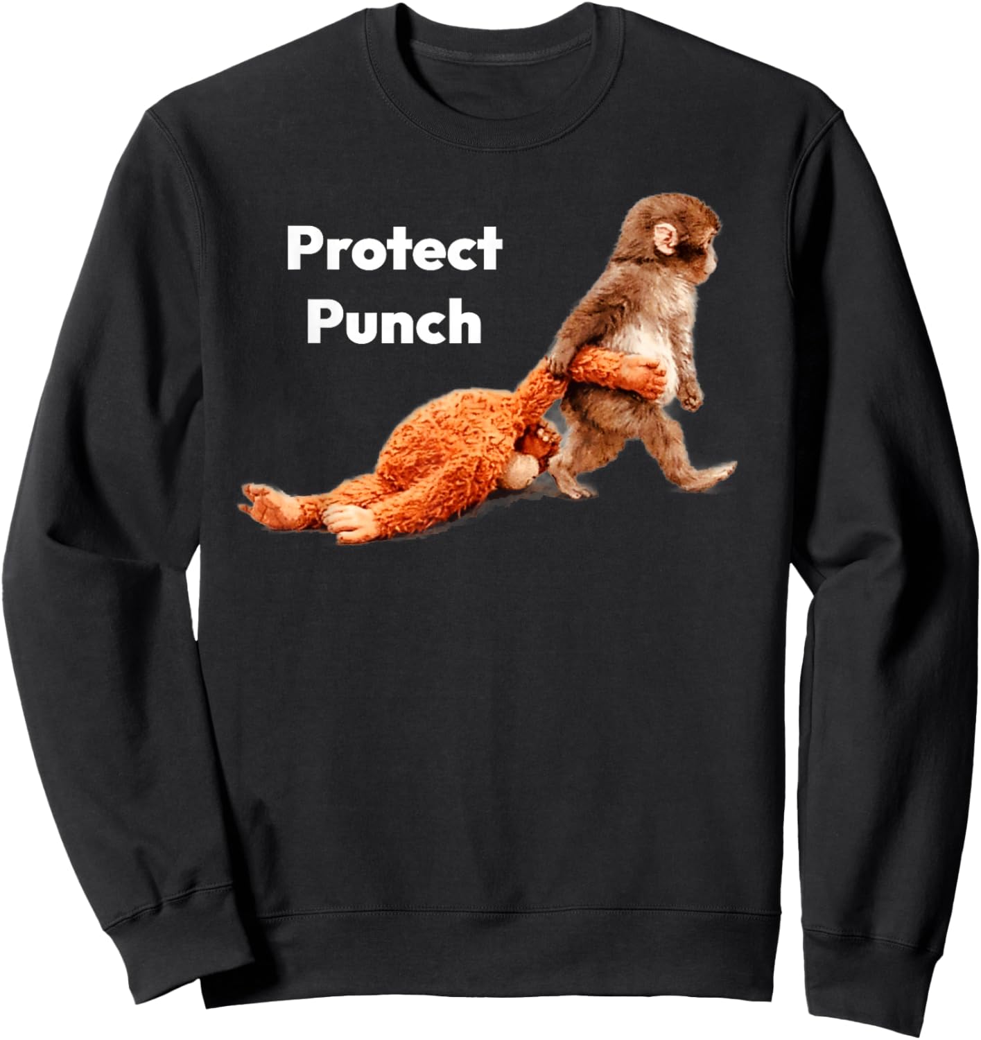 Protect Baby Monkey Punch Sweatshirt - Sweatshirt | Black
