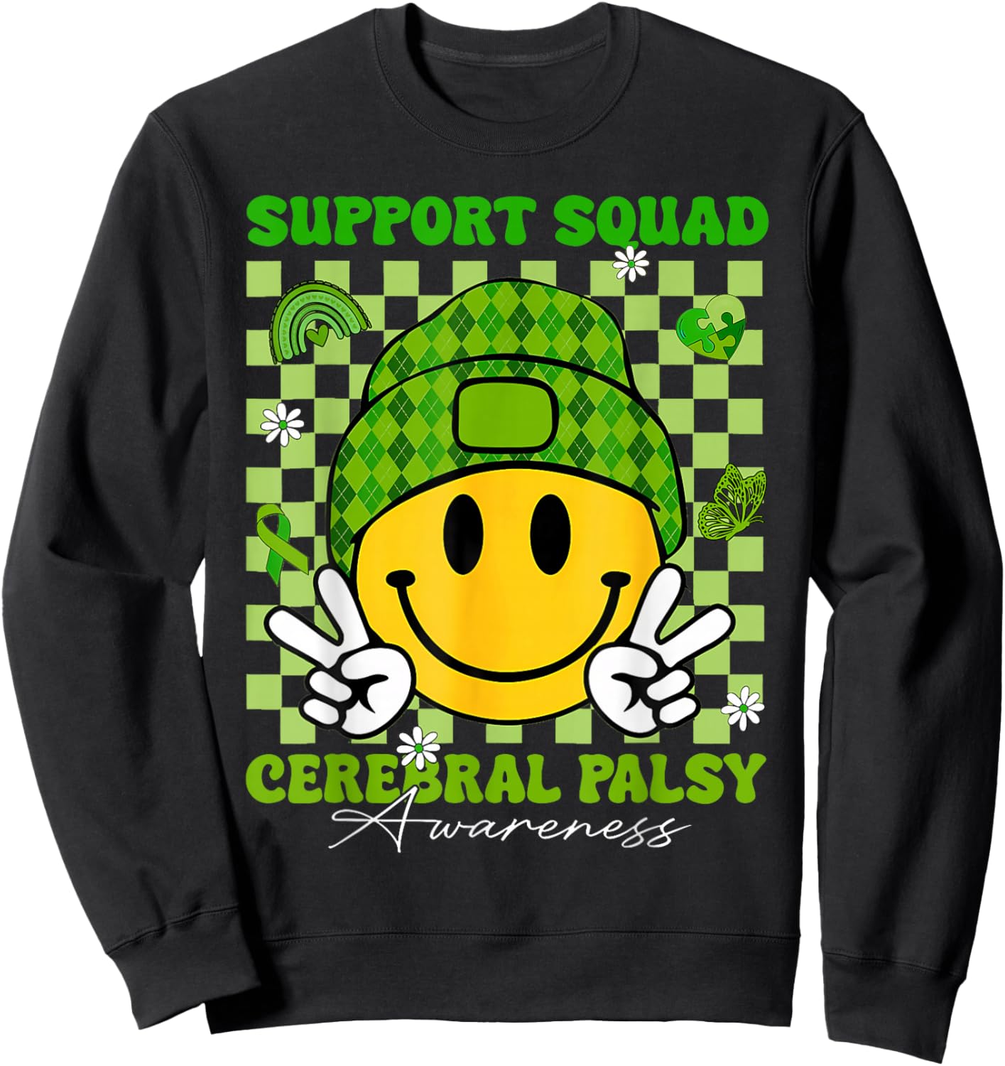 Cerebral Palsy Support Squad Cerebral Palsy Awareness Sweatshirt - Sweatshirt | Black