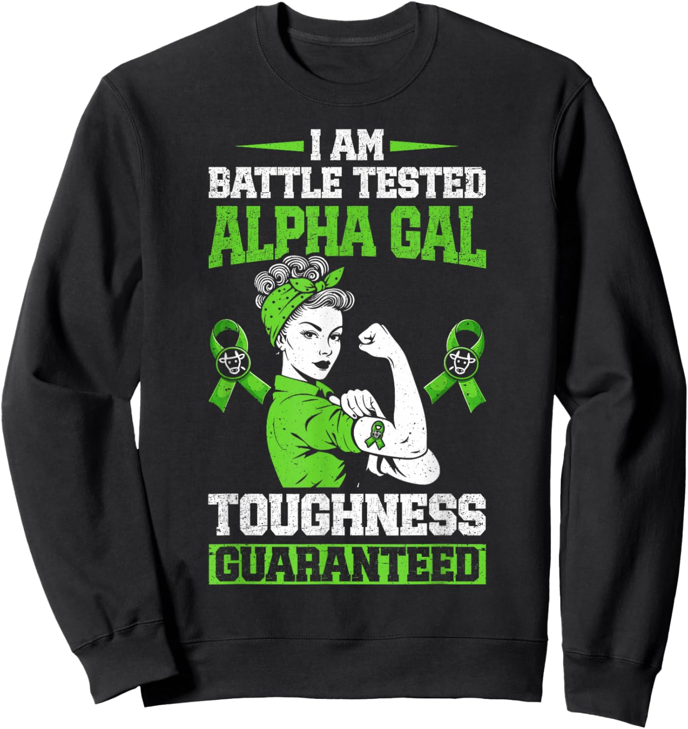 Alpha Gal Syndrome Warrior Sweatshirt - Sweatshirt | Black