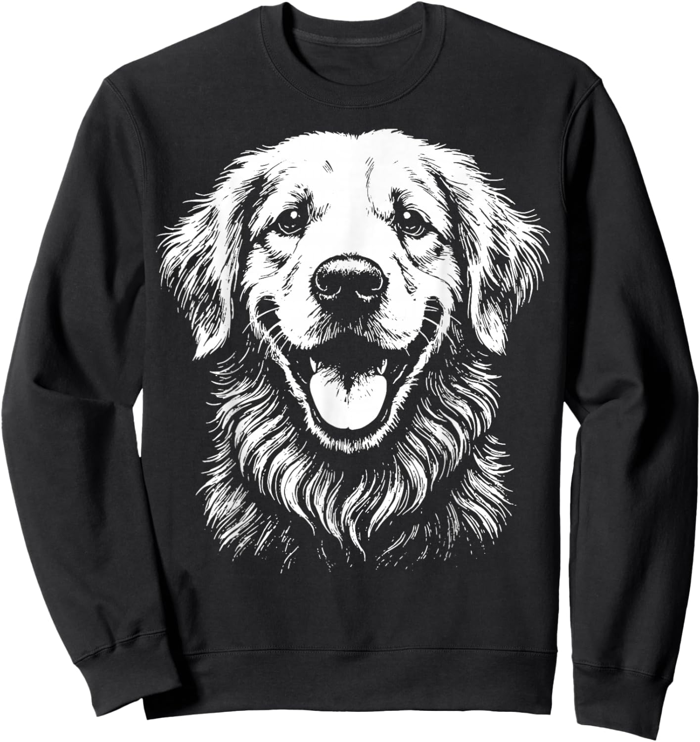 Golden Retriever Illustration Sweatshirt - Sweatshirt | Black