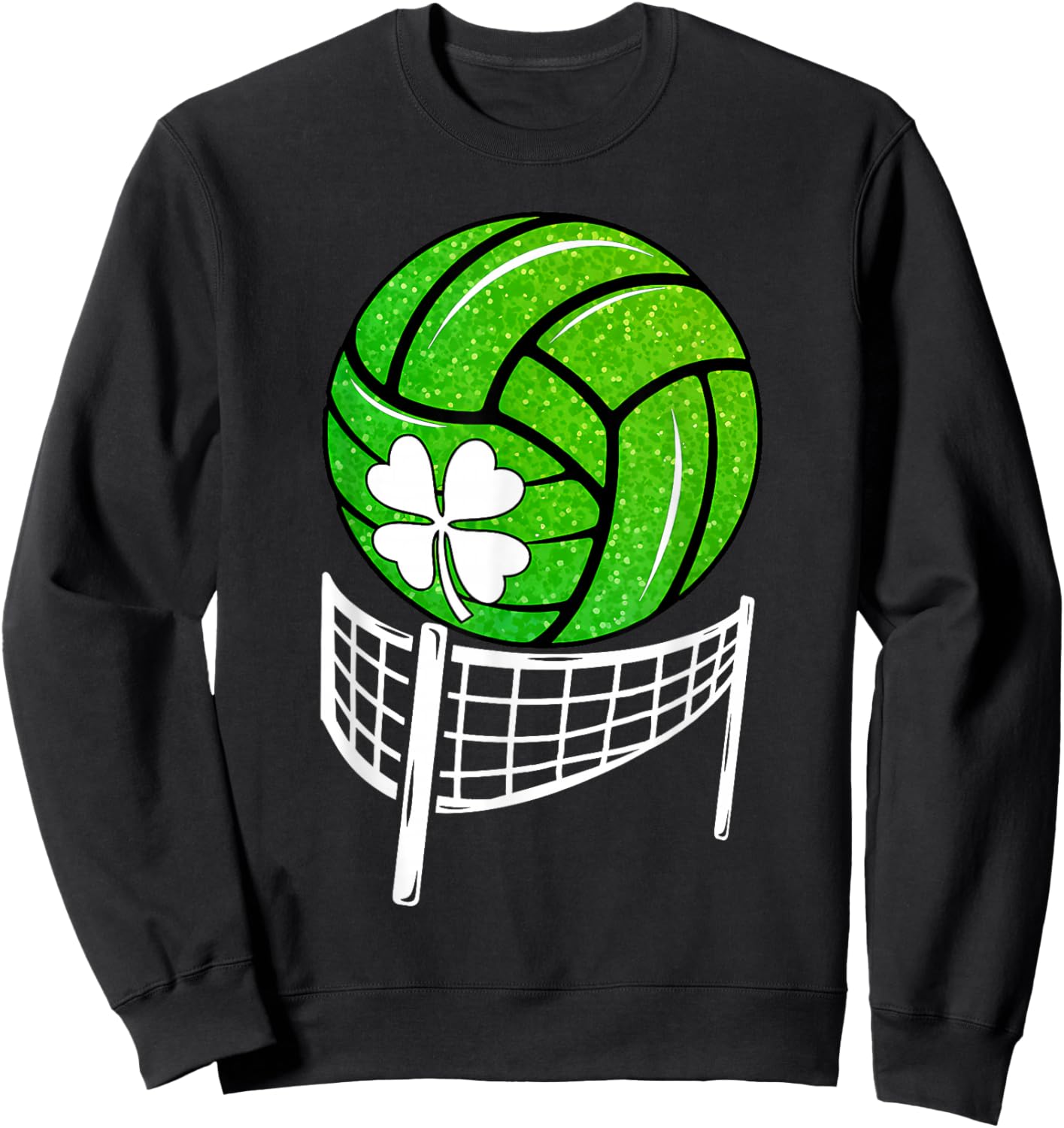 Volleyball Shamrock Lucky Clover Irish St Patrick's Day Boys Sweatshirt - Sweatshirt | Black