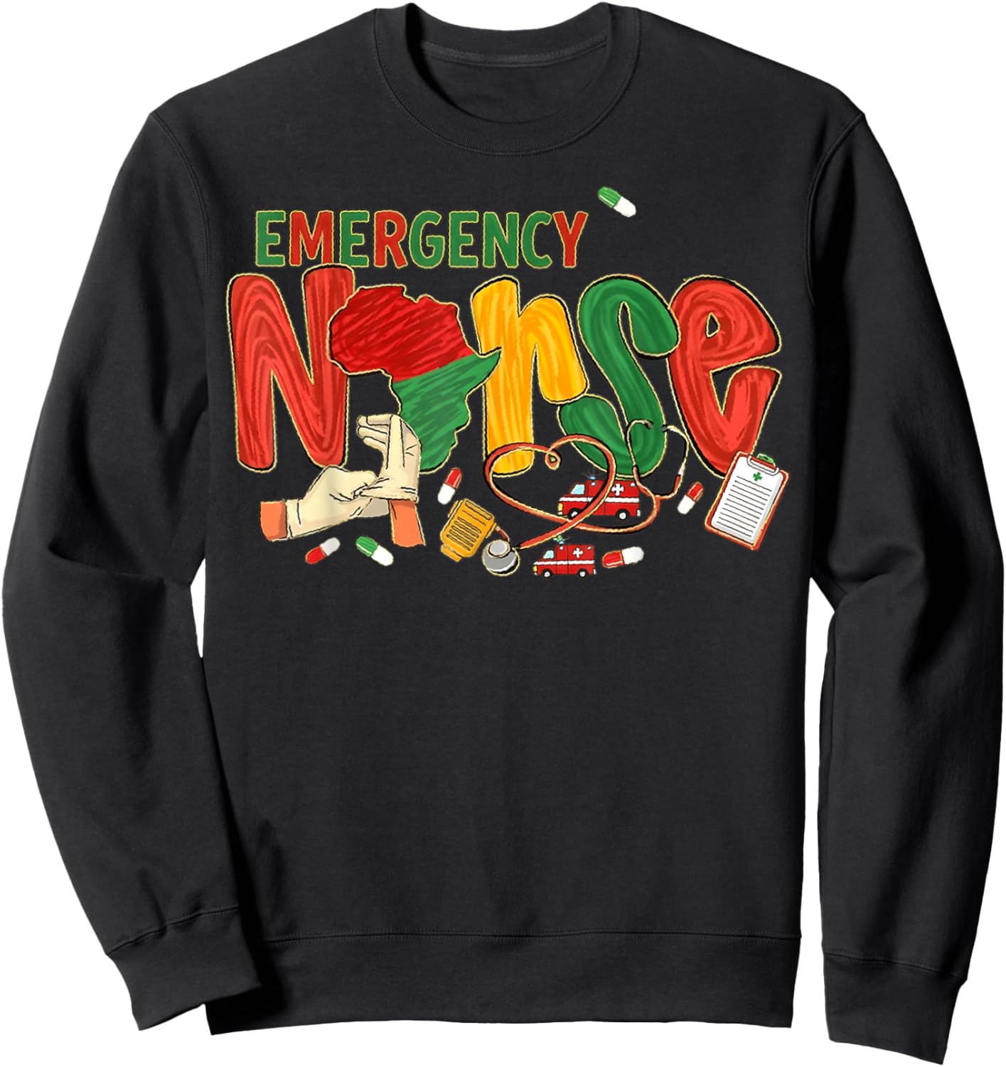 Emergency Nurse Black Nurse Magic Black History Month Junete Sweatshirt - Sweatshirt | Black