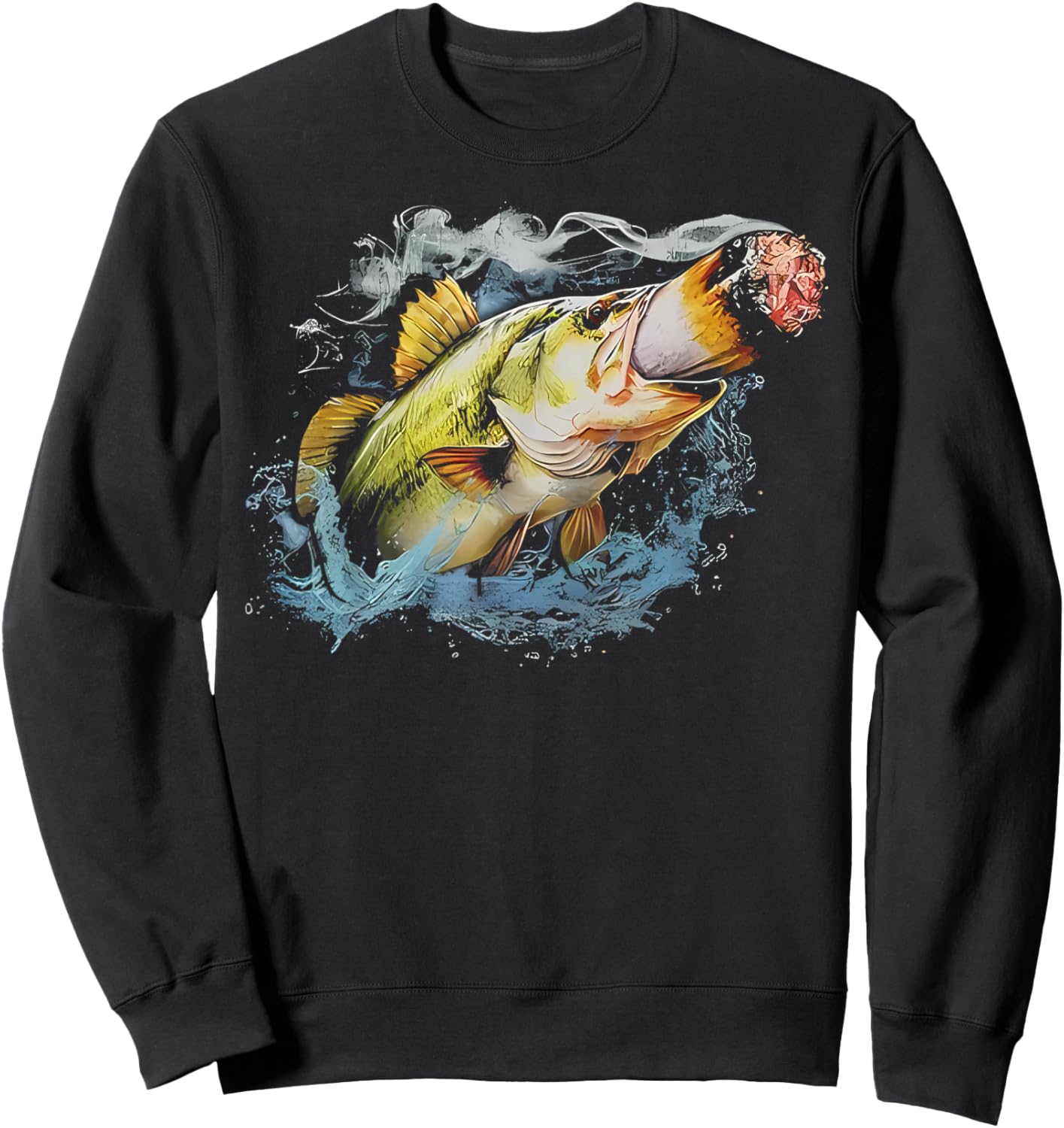 Fish Smoking Meme Vintage Style Silly Fish Gag Sweatshirt - Sweatshirt | Black