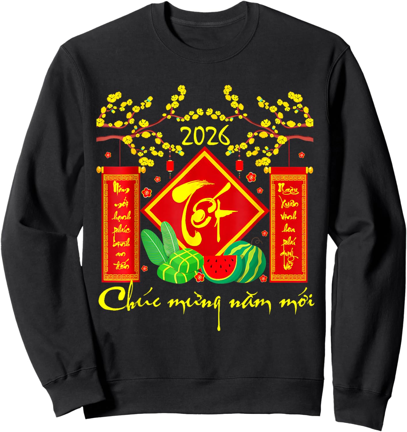 TET Vietnamese Lunar New Year 2026 Happy Vietnamese Holiday Sweatshirt - Sweatshirt | Black