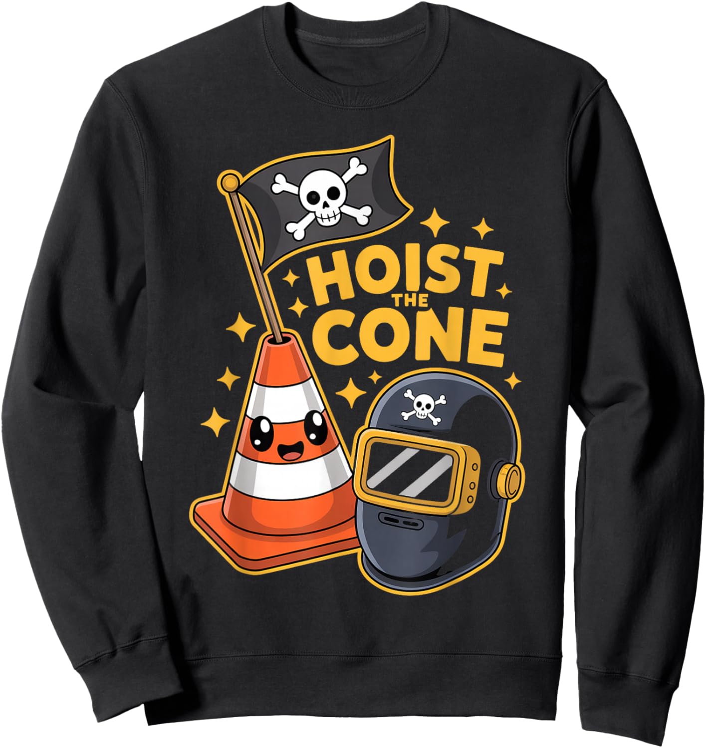 Icons Pirate Traffic Cone Funny Hoist The Cone Sweatshirt - Sweatshirt | Black