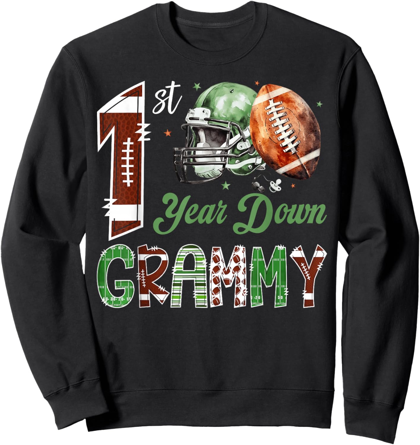 Grammy of The 1 Year Old Football 1st Birthday Boy Party Sweatshirt - Sweatshirt | Black