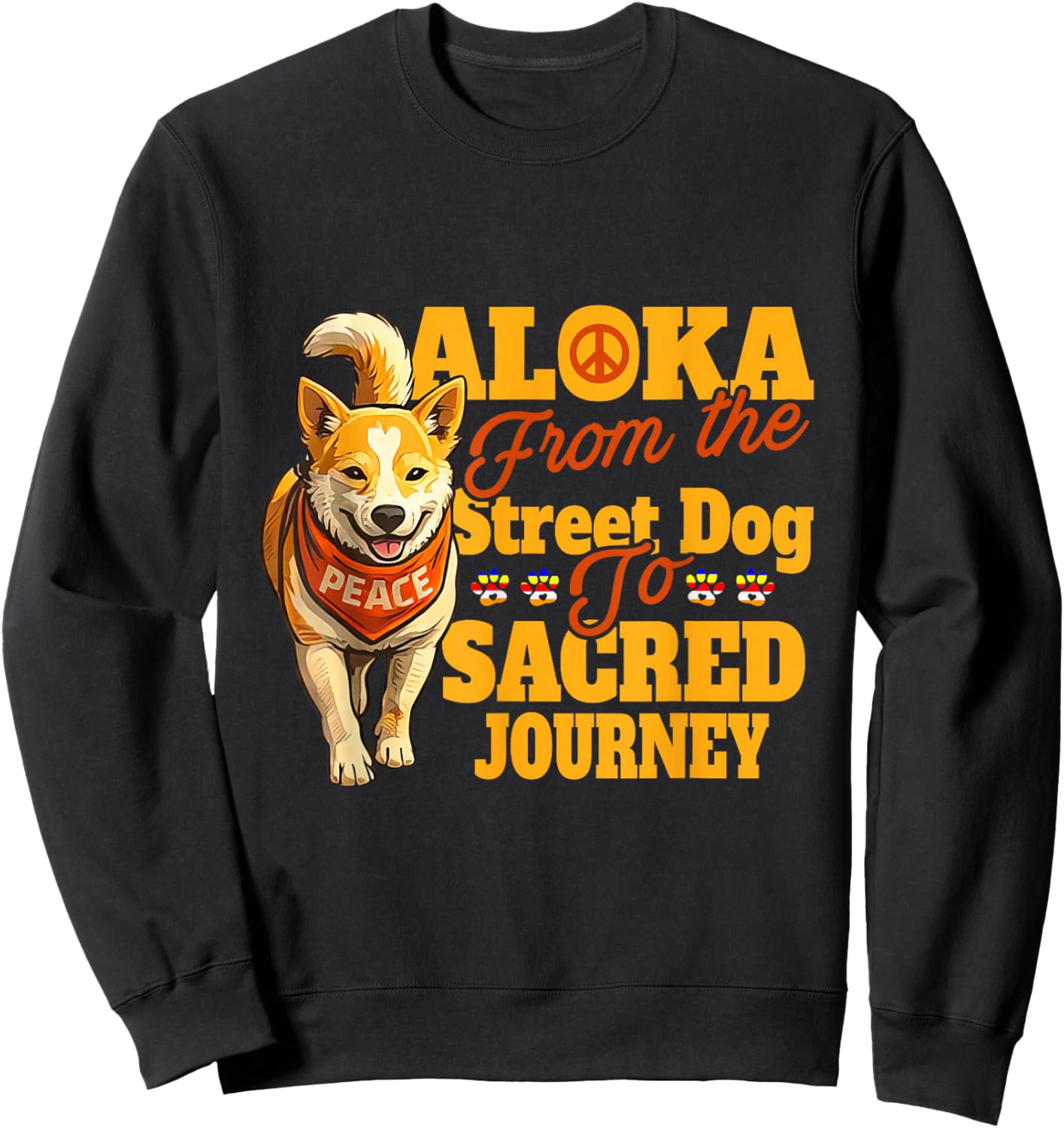 Aloka Dog from The Street Dog to Sacred Journey Sweatshirt - Sweatshirt | Black
