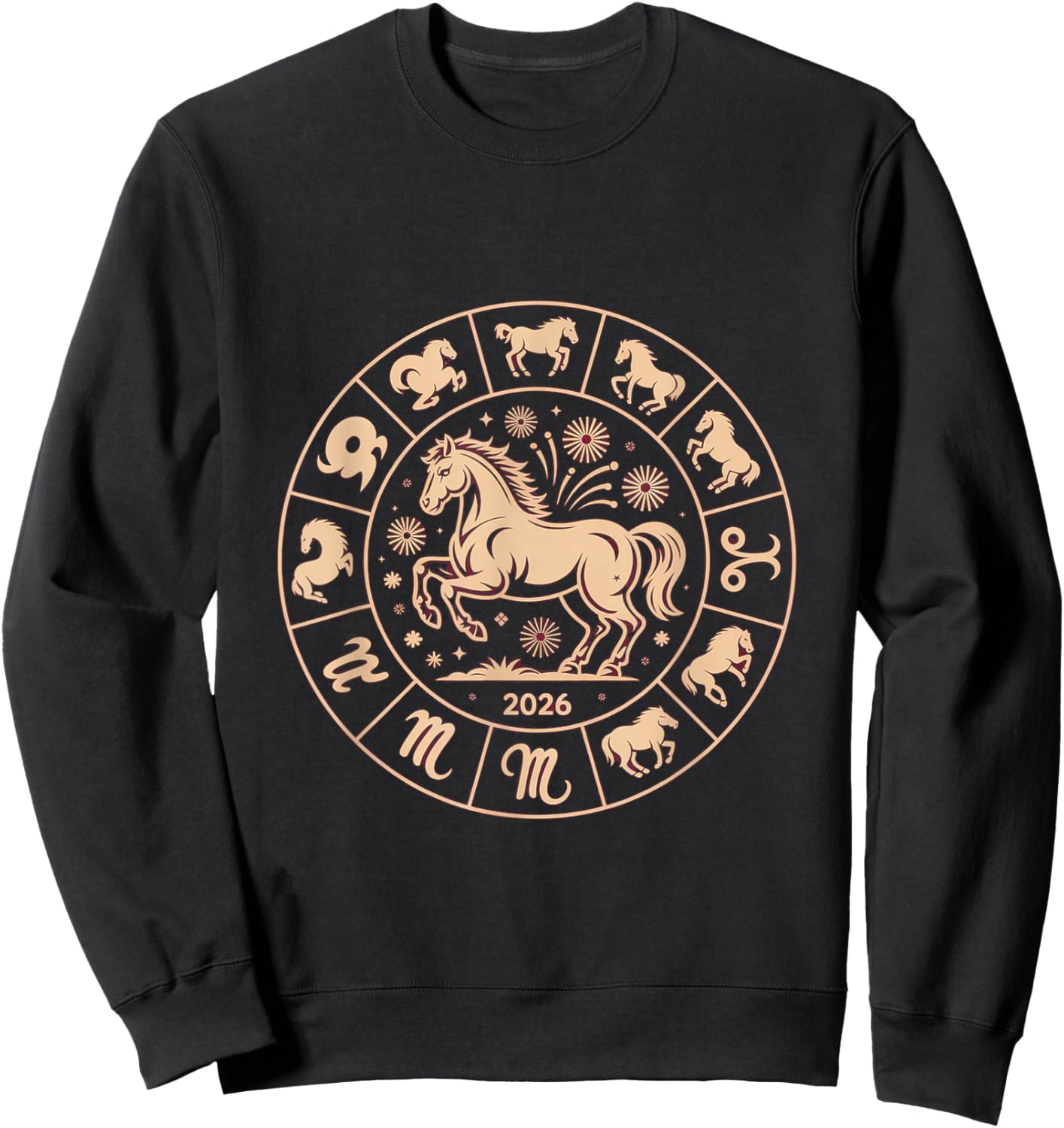 Year of The Fire Horse 2026 Festive Chinese New Year Sweatshirt - Sweatshirt | Black