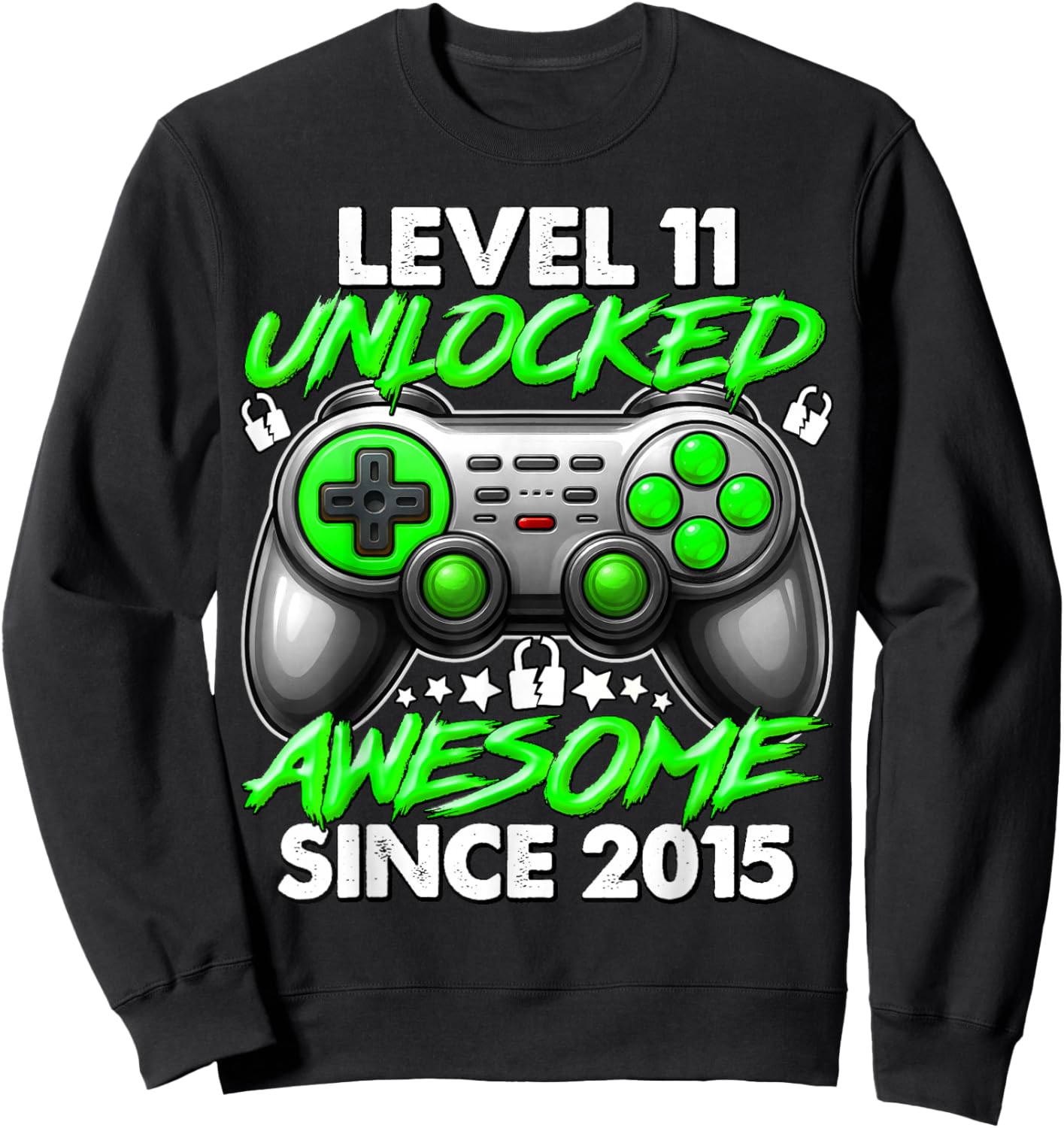 Level 11 Unlocked 11 Year Old Gifts Boys 11th Birthday Boy Sweatshirt - Sweatshirt | Black
