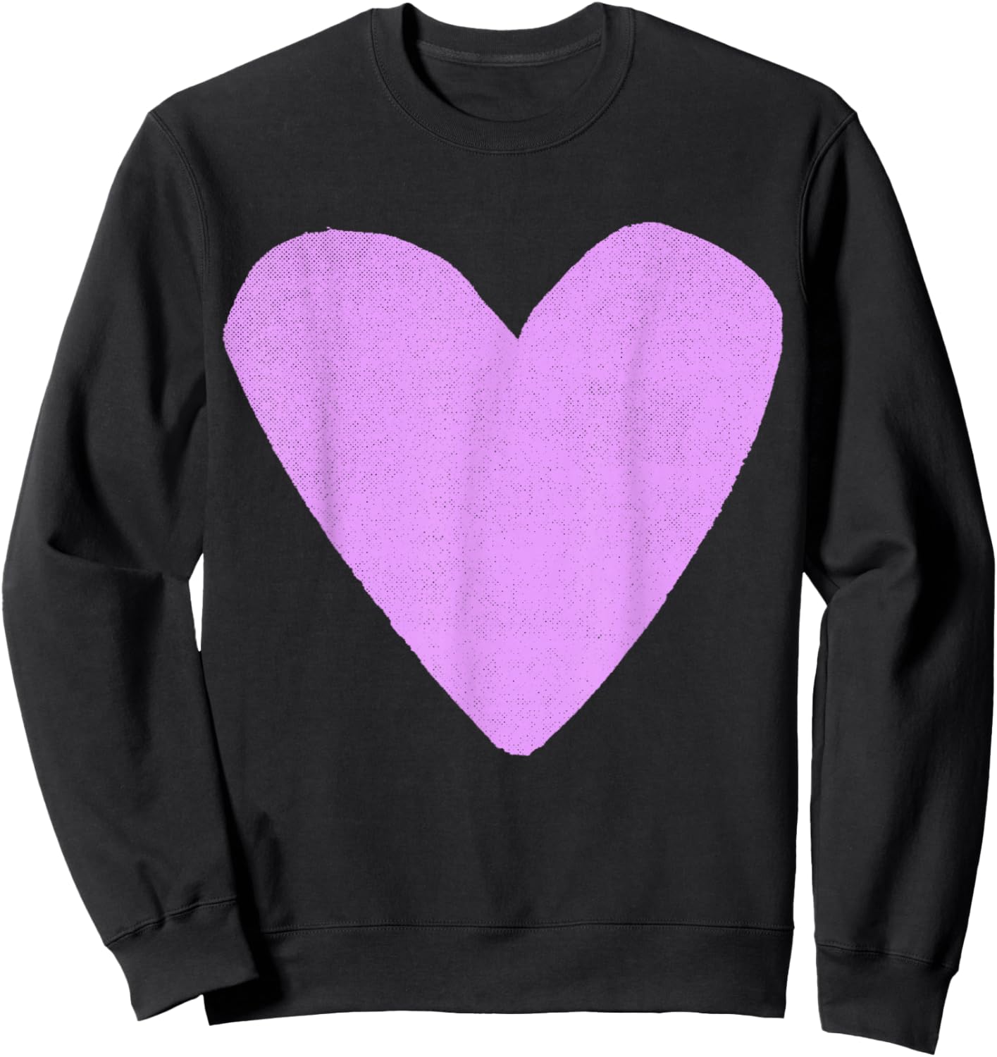 Boho Tops Valentines Day Cute Girls Lavender Heart Sweatshirt - Sweatshirt | Black