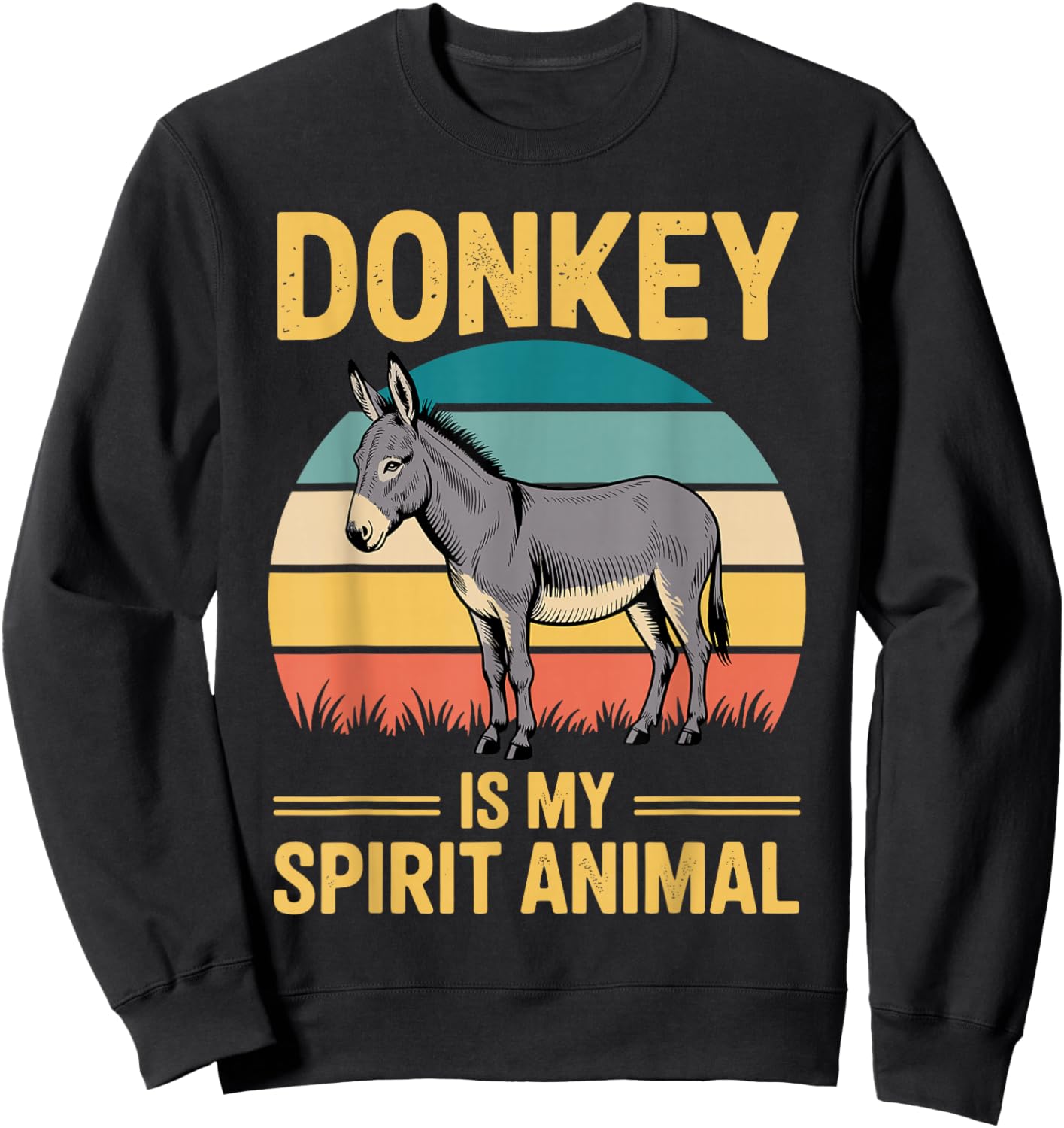 Cute Donkey Design Women Pet Animal Donkey Lovers Sweatshirt - Sweatshirt | Black
