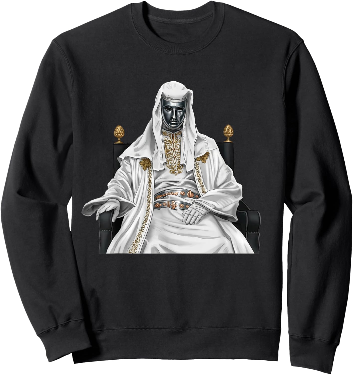 Silver Mask King Baldwin Meme Sweatshirt - Sweatshirt | Black