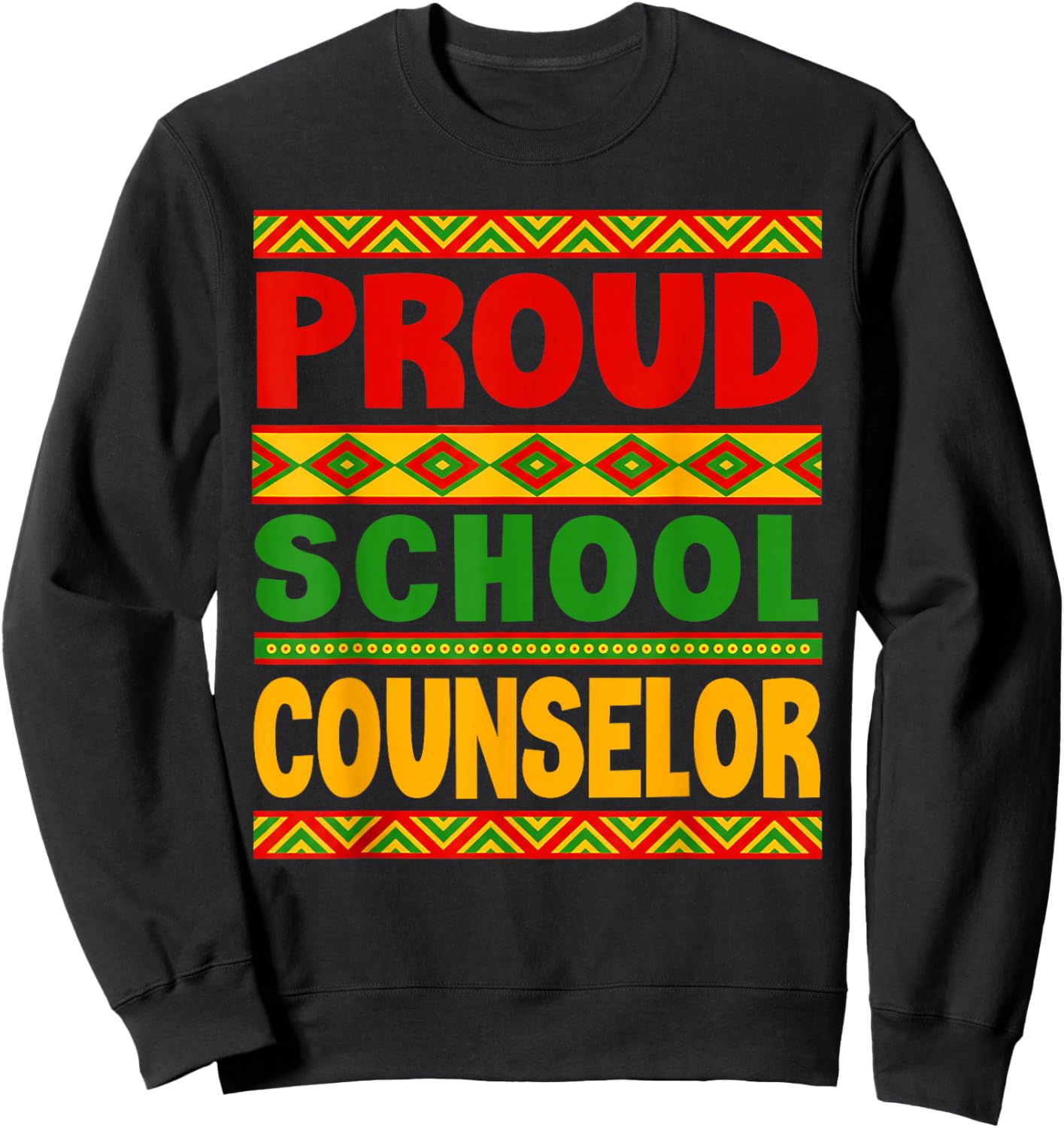 Proud School Counselor Retro Vintage HBCU Kids Men Women Sweatshirt - Sweatshirt | Black
