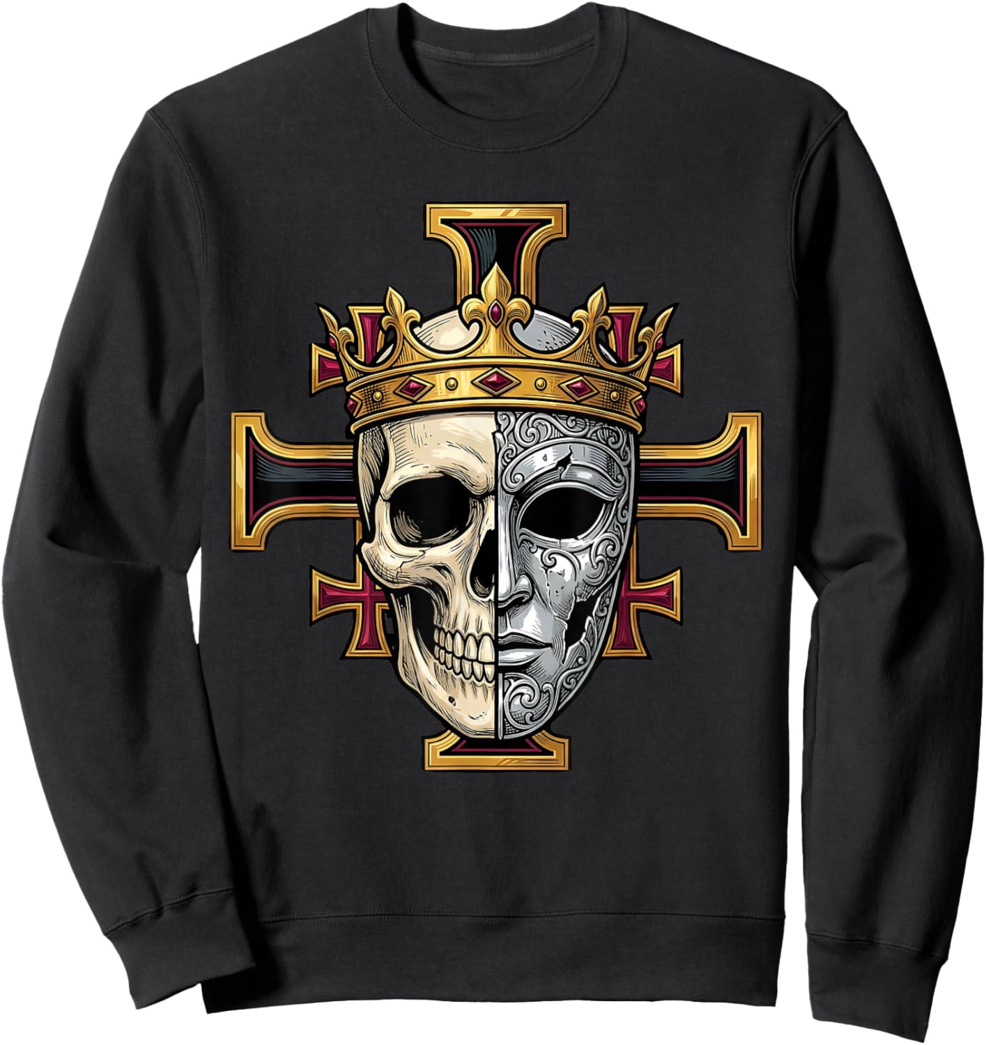 King Baldwin IV Jerusalem Cross Catholic Sweatshirt - Sweatshirt | Black