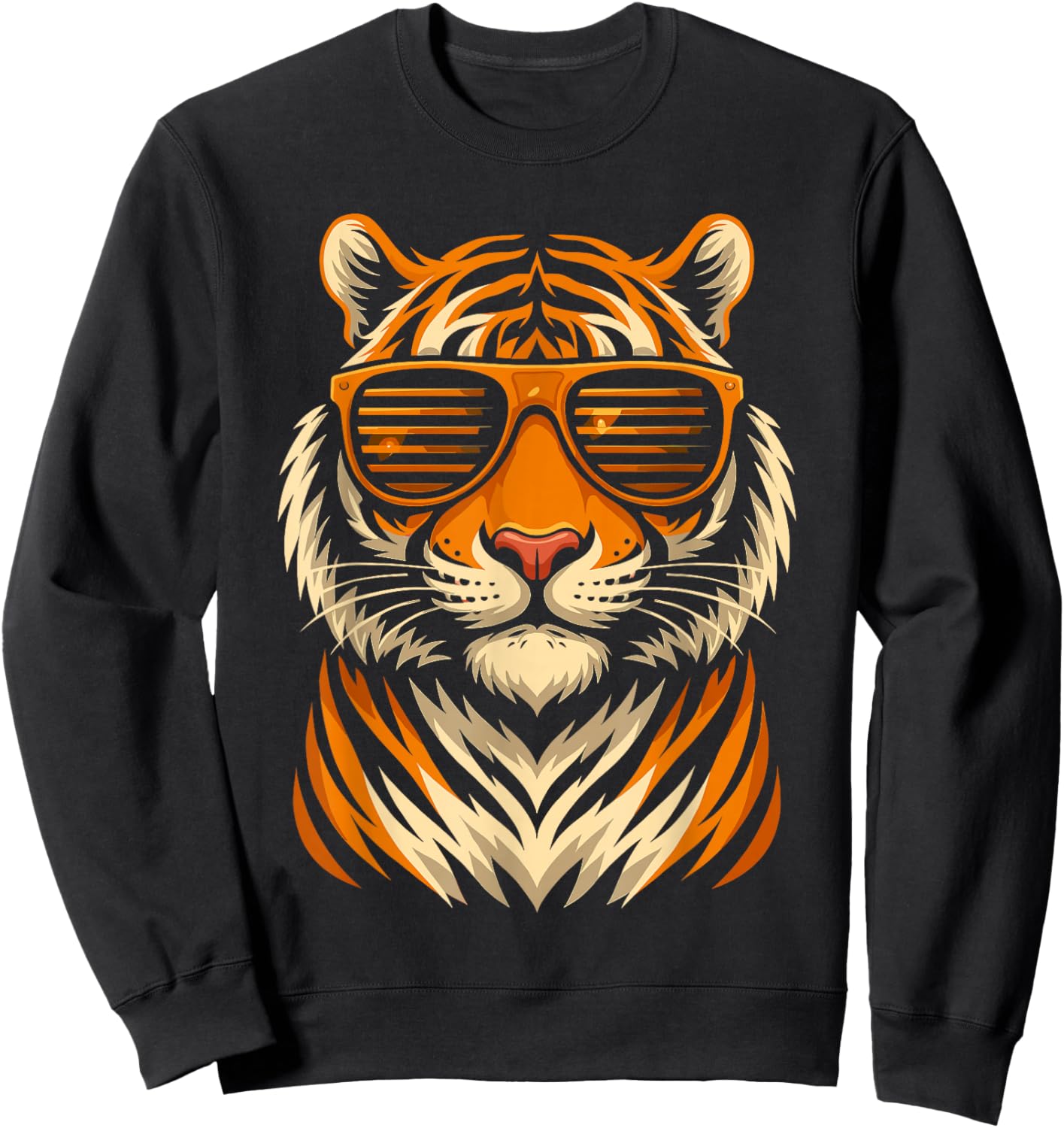 Cool Shirts for Boys Kids, Funny Tiger Sunglasses Sweatshirt - Sweatshirt | Black