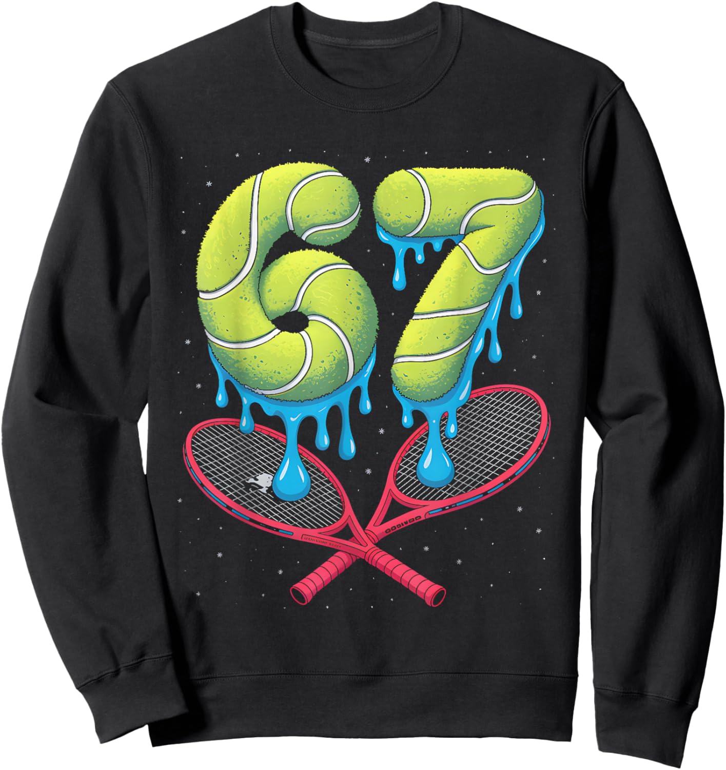 Tennis 67 Six Seven Funny Meme Drip Kids Sweatshirt - Sweatshirt | Black