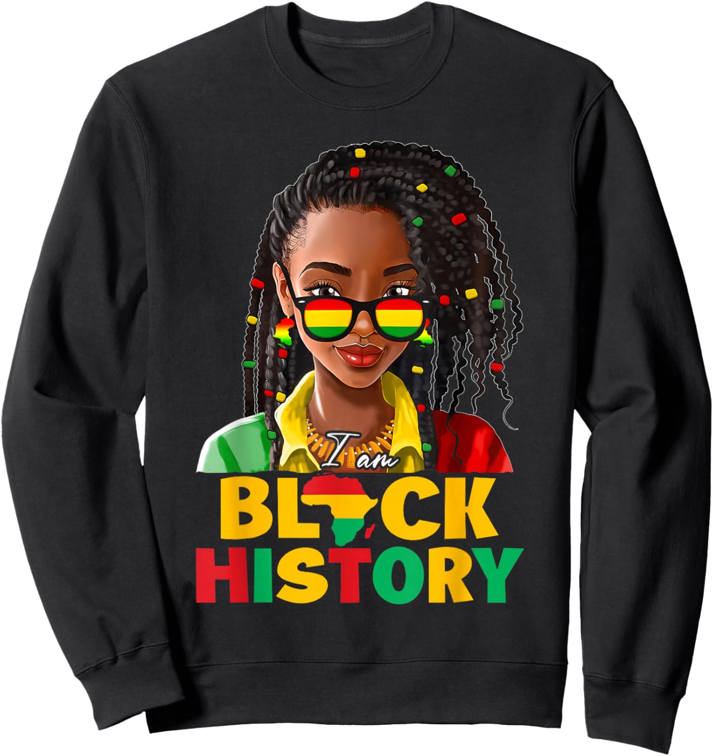 I Am Black History Women Girl Black History Month Juneteenth Sweatshirt - Sweatshirt | Black