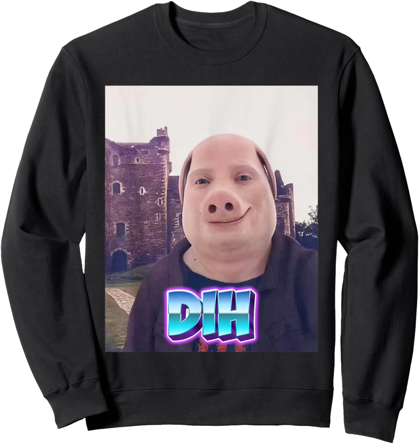 John Pork Meme Dih Funny Memes Internet Memes Brainrot Memes Sweatshirt - Sweatshirt | Black