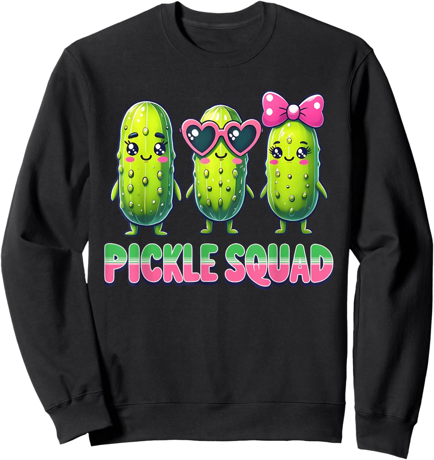 Cute Pickle Squad Funny Toddler Kids Pickle Boys Girls Sweatshirt - Sweatshirt | Black