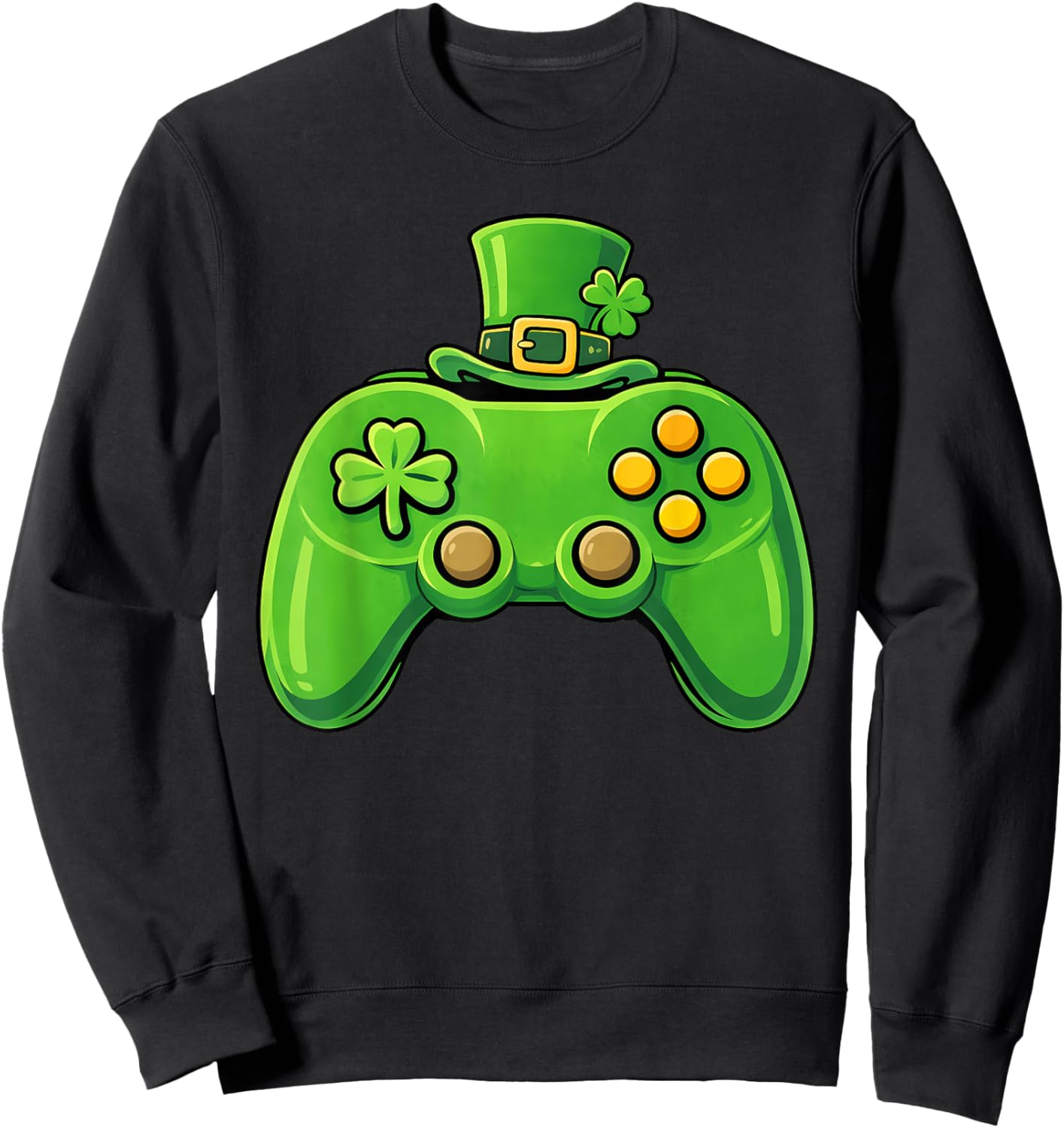 Kids Monster Truck Shamrock St Patrick's Day Boys Sweatshirt - Sweatshirt | Black