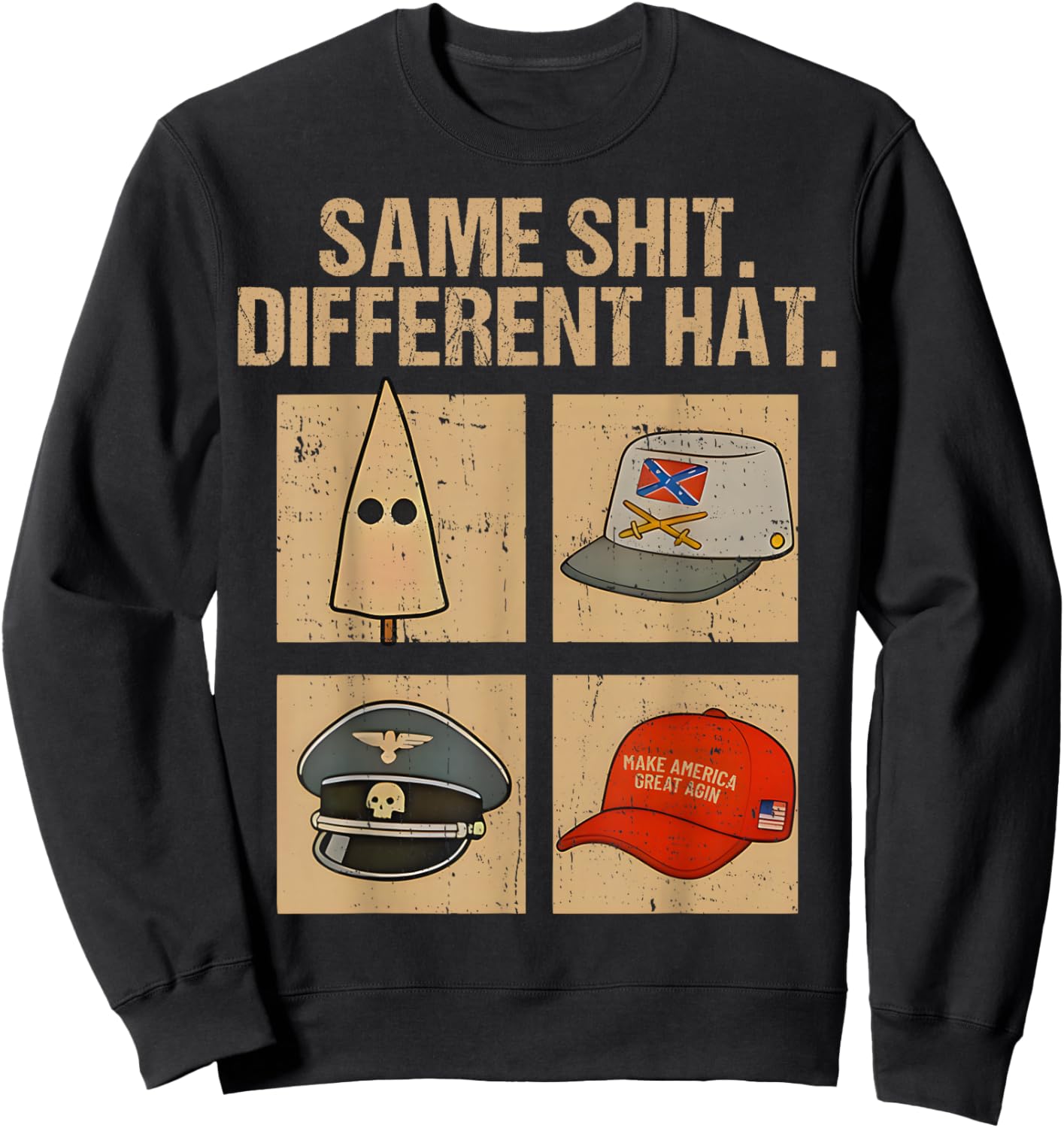 Same Shit Different Hat Retro Vintage Funny Women Sweatshirt - Sweatshirt | Black