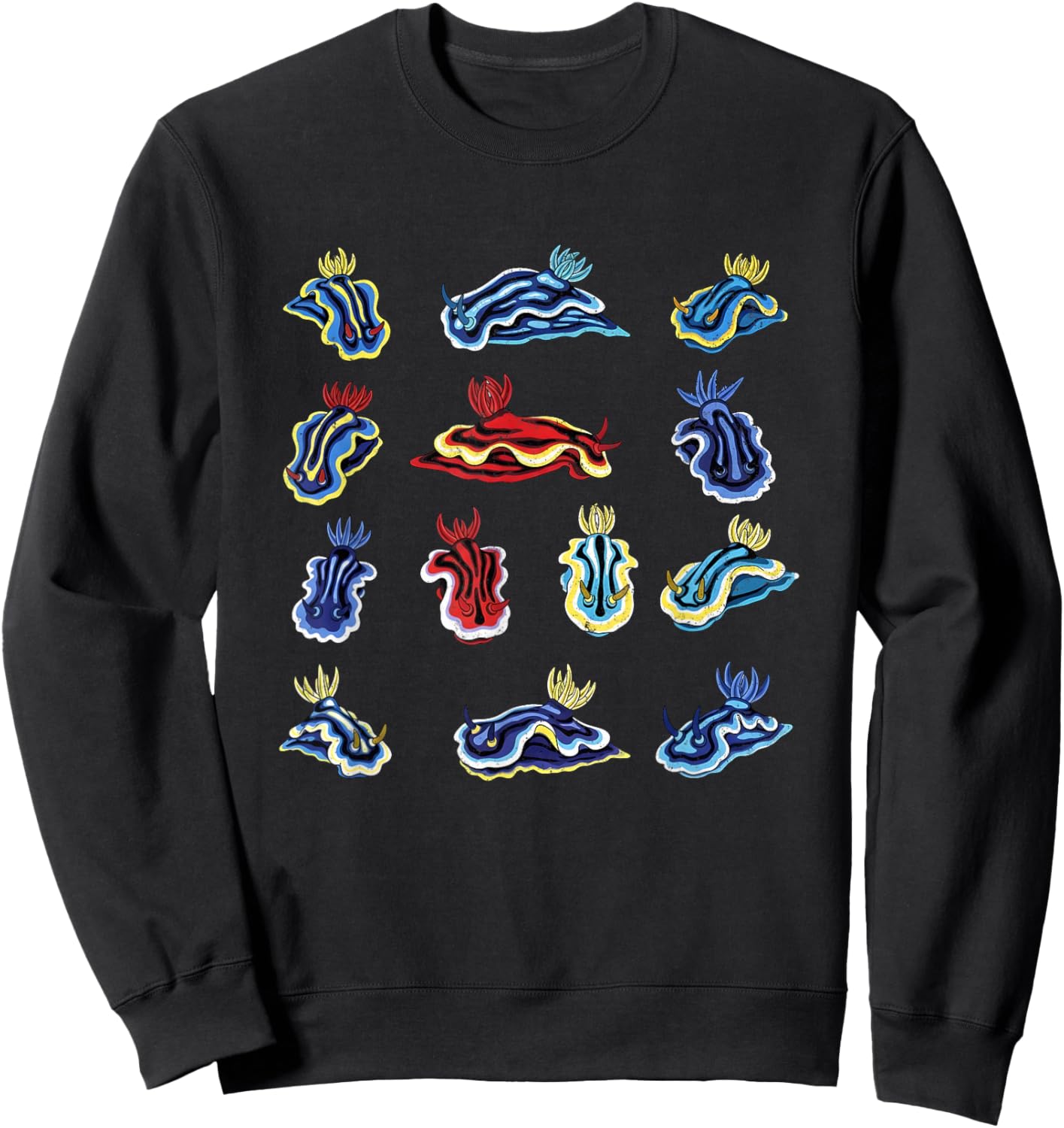 Colorful Nudibranch Sea Slug Marine Biology Ocean Diver Sweatshirt - Sweatshirt | Black
