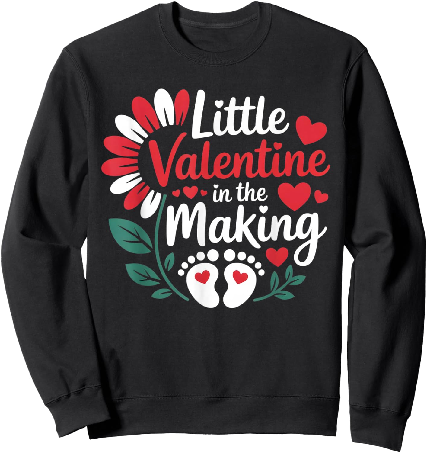 Cute Little Valentine in The Making Pregnancy Reveal Sweatshirt - Sweatshirt | Black